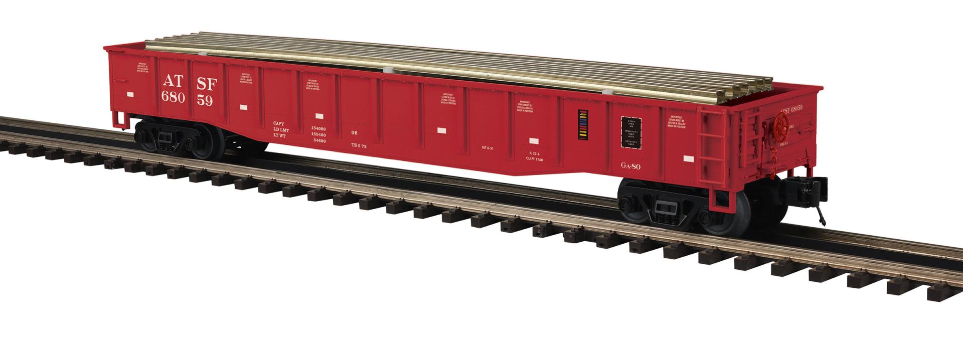 MTH Santa Fe Gondola w/Rail Load | Premier | O Scale