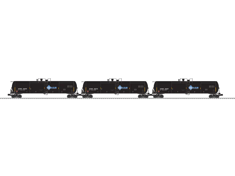 ADM Ethanol Tank Car 3 Pack A | O Scale