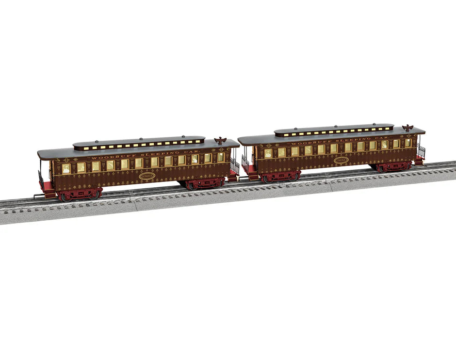 Woodruff Palace Car 1860s Coach 2 PACK w/sound | O Scale
