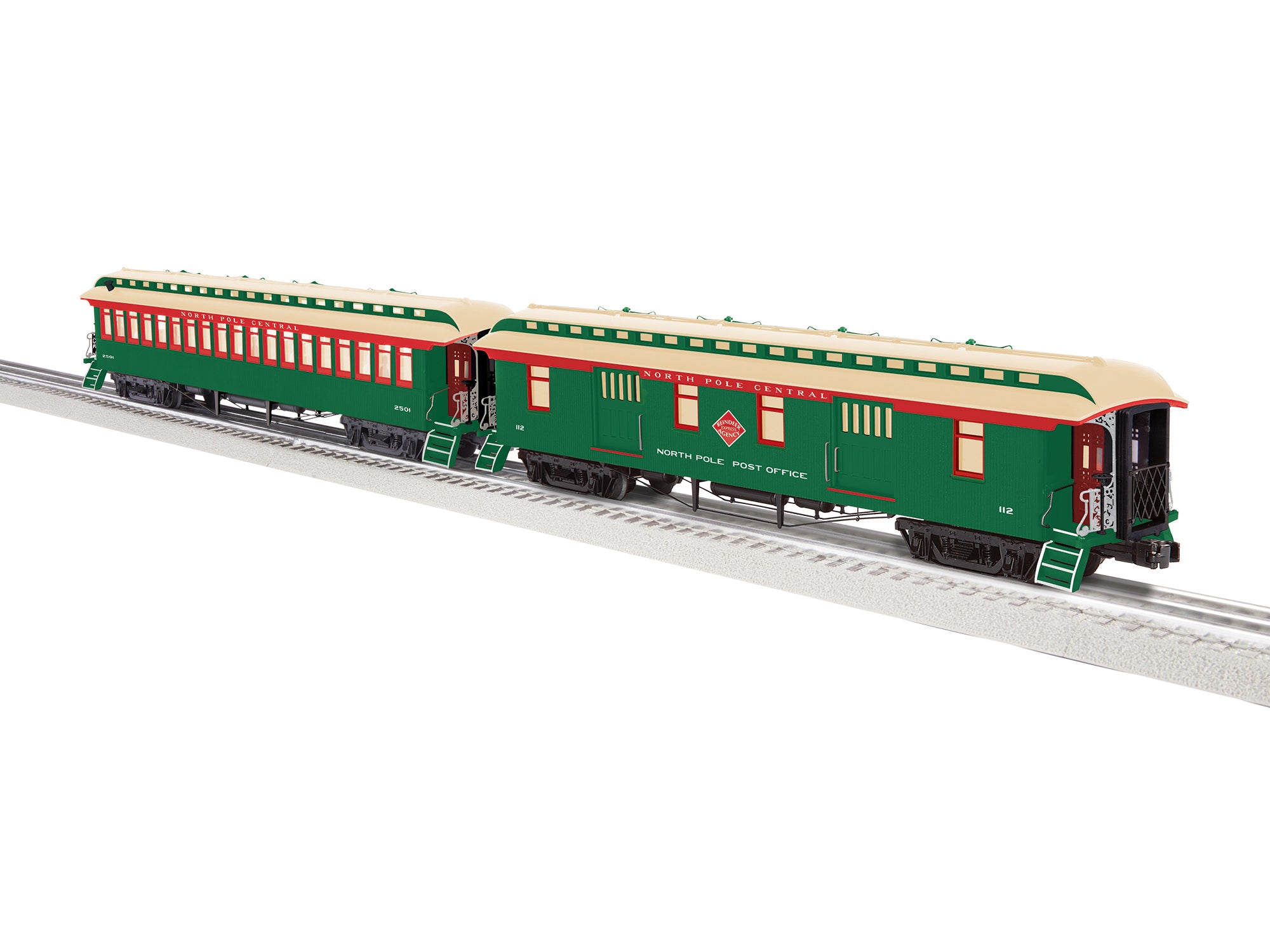Lionel North Pole Central Wood Passenger Two-Pack A | O Scale
