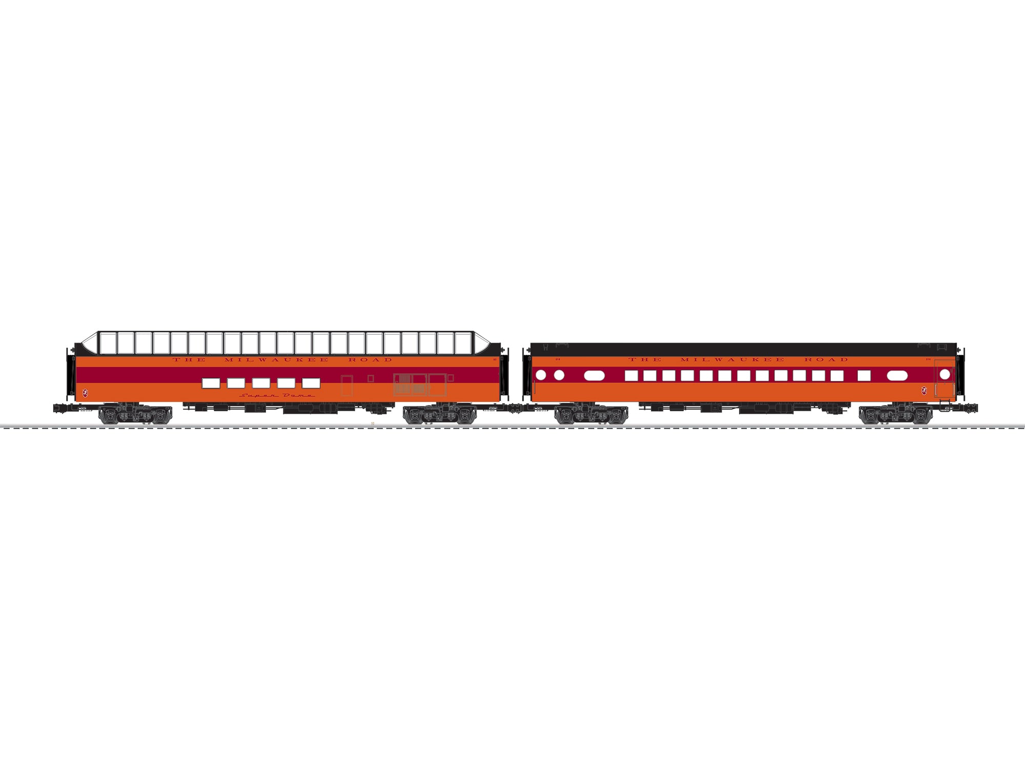 Lionel Milwaukee Road Hiawatha Aluminum 2 Pack (orange) | O Scale