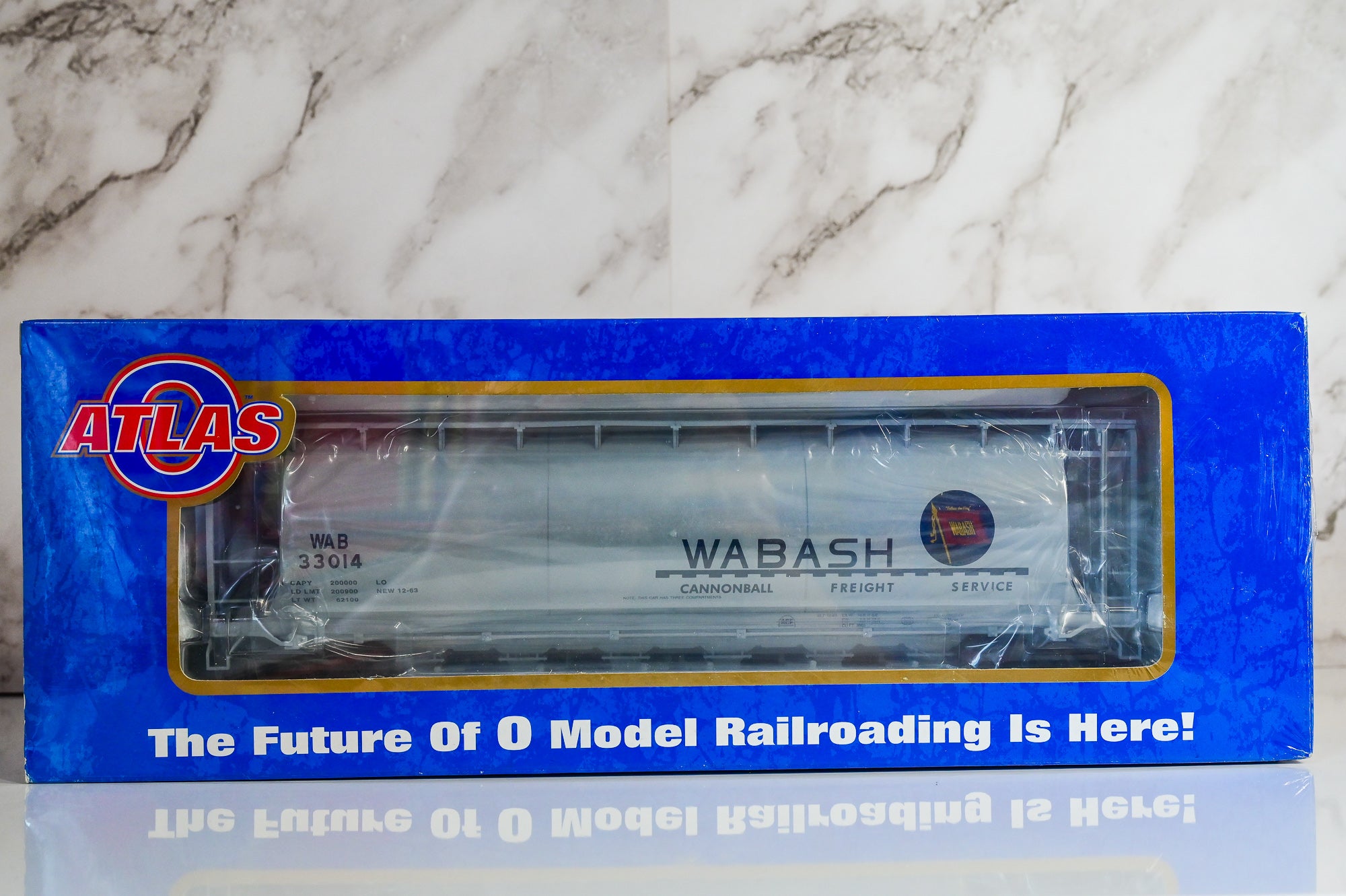Atlas Wabash ACF 6-Bay Cylindrical Hopper 33014 | Premier | O Scale