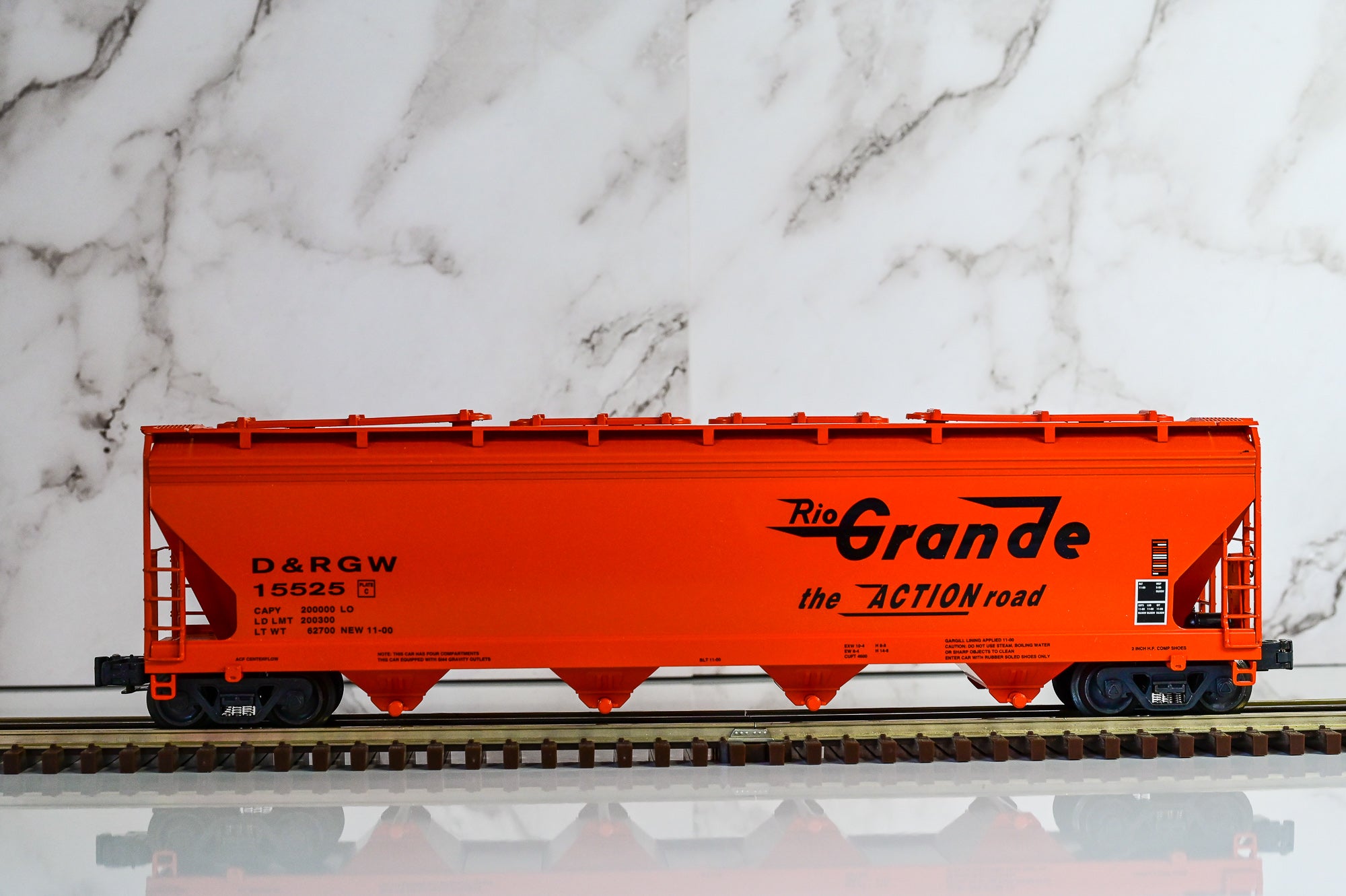K-Line Rio Grande Scale Aluminum 4-Bay Modern Hopper | O Scale