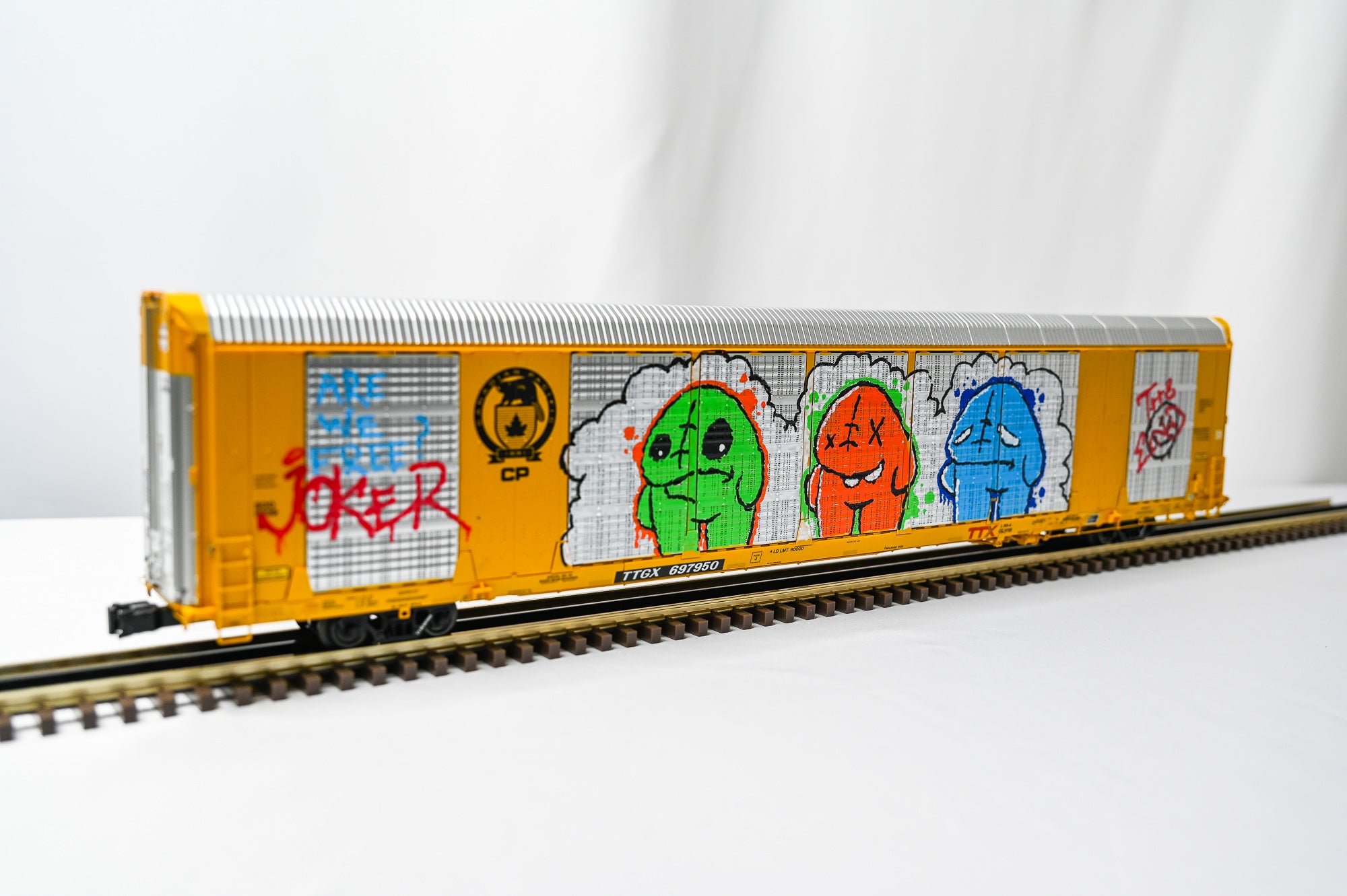 Custom Graffiti Atlas Gunderson MultiβMax Auto Rack | Dual Side Graffiti| O Scale