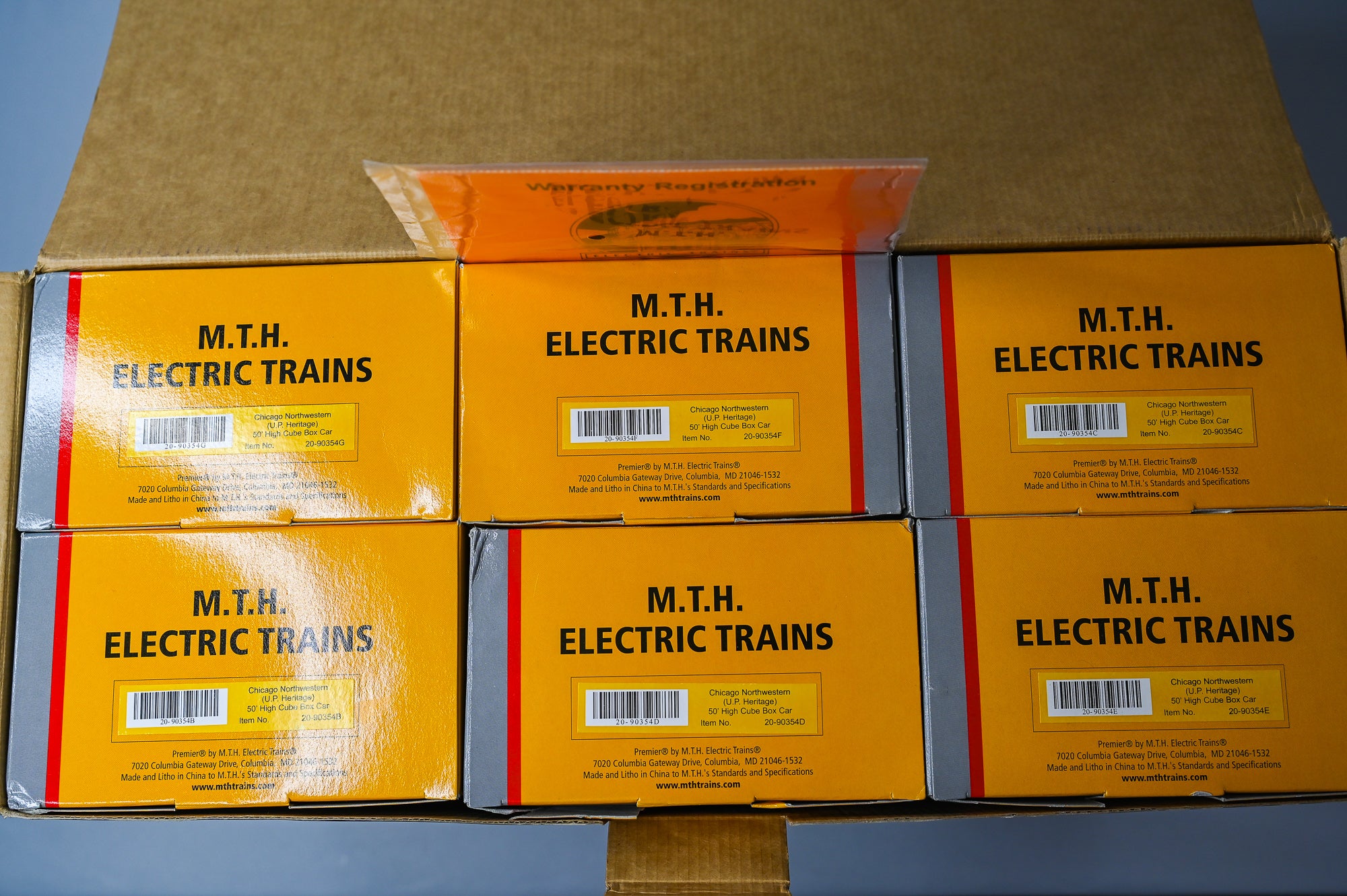 MTH Chicago Northwestern 50 Foot High Cube Boxcar 6 Car Set | O Scale