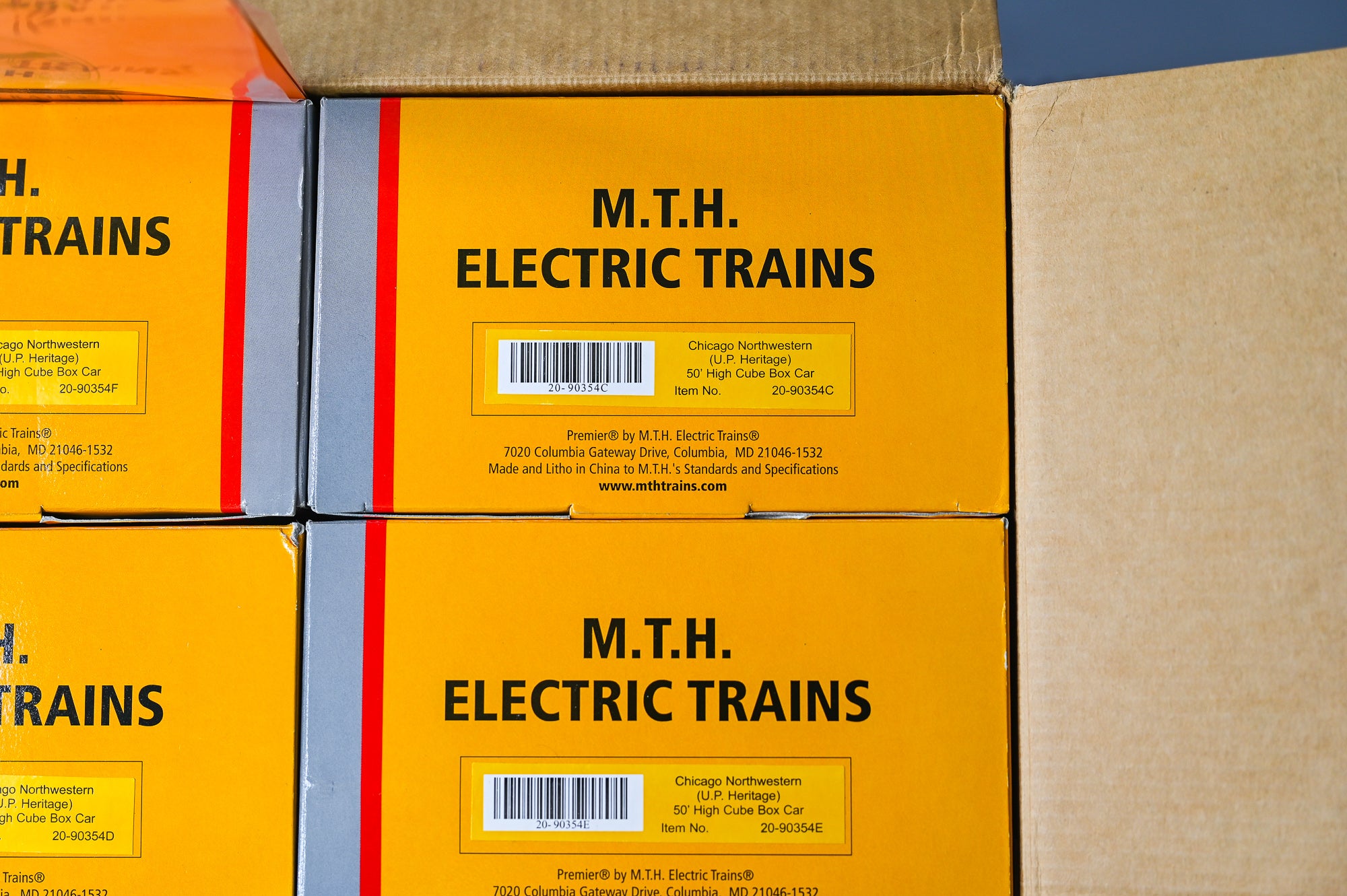 MTH Chicago Northwestern 50 Foot High Cube Boxcar 6 Car Set | O Scale