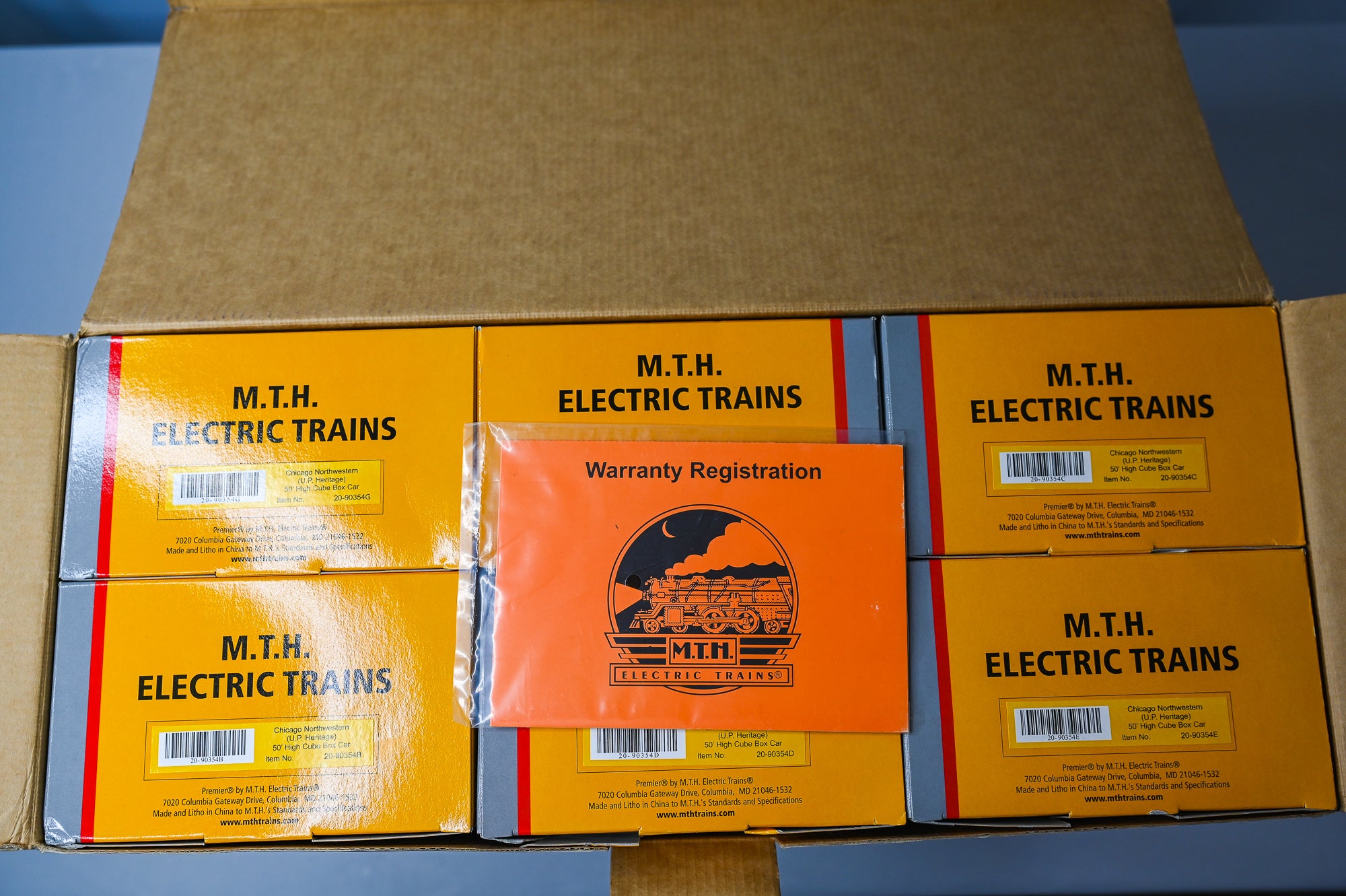 MTH Chicago Northwestern 50 Foot High Cube Boxcar 6 Car Set | O Scale