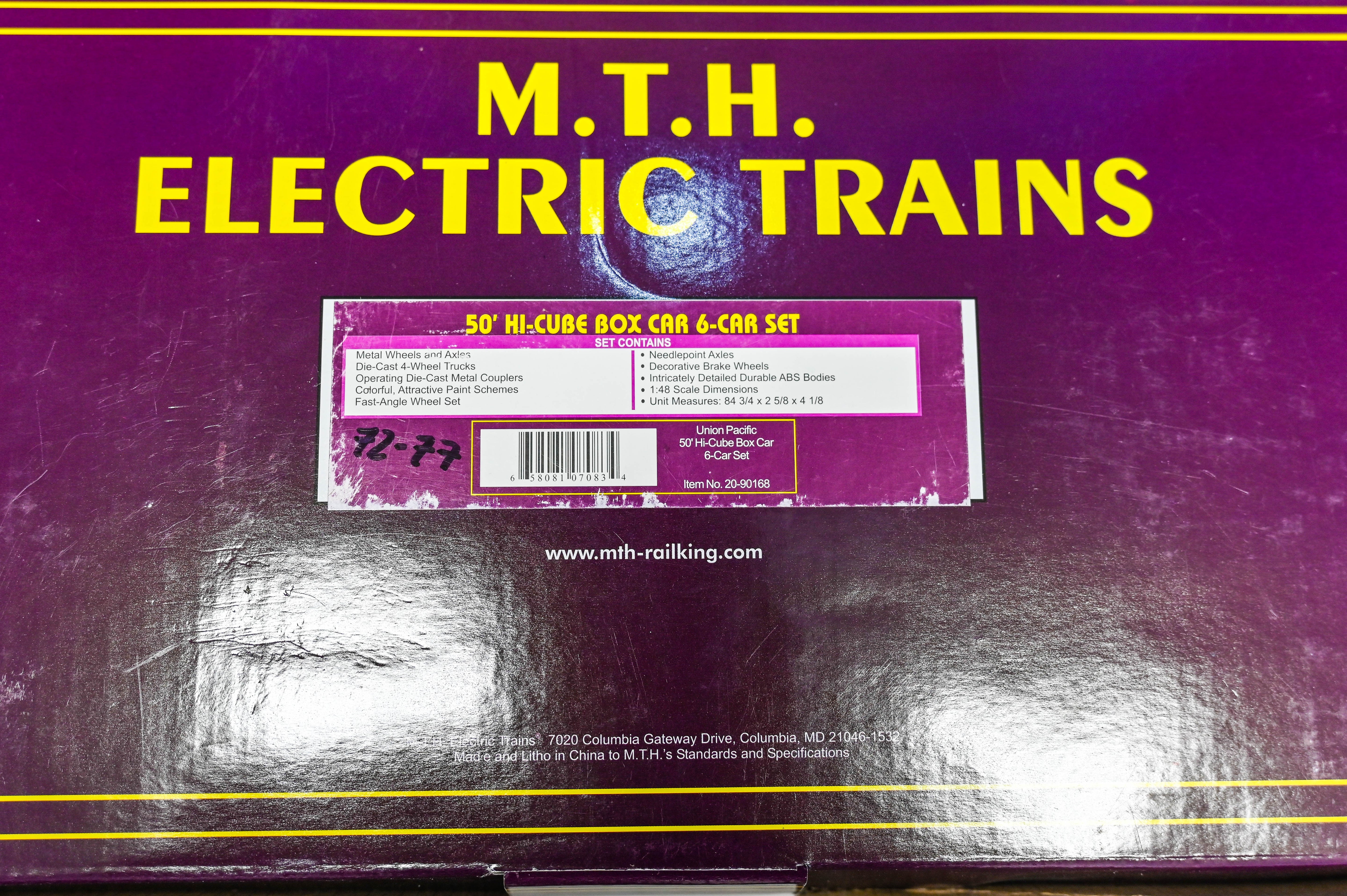 MTH Premier Union Pacific 6-Car 50’ High Cube Box Car Set | O Scale | 20-90168