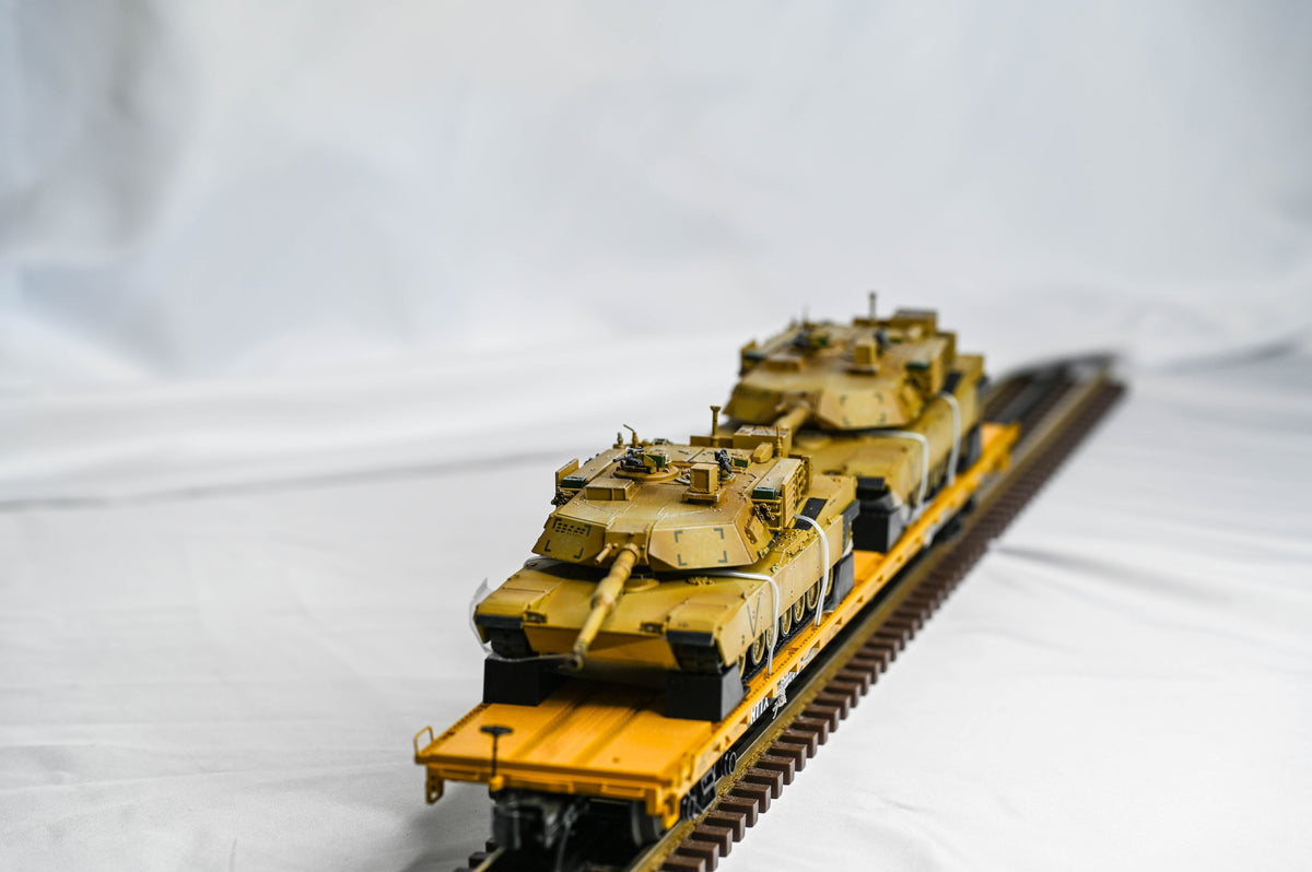 MTH Premier TTX 60' Flat Car w/ Two M1A Abrams Tanks HTTX #93476 | O Scale