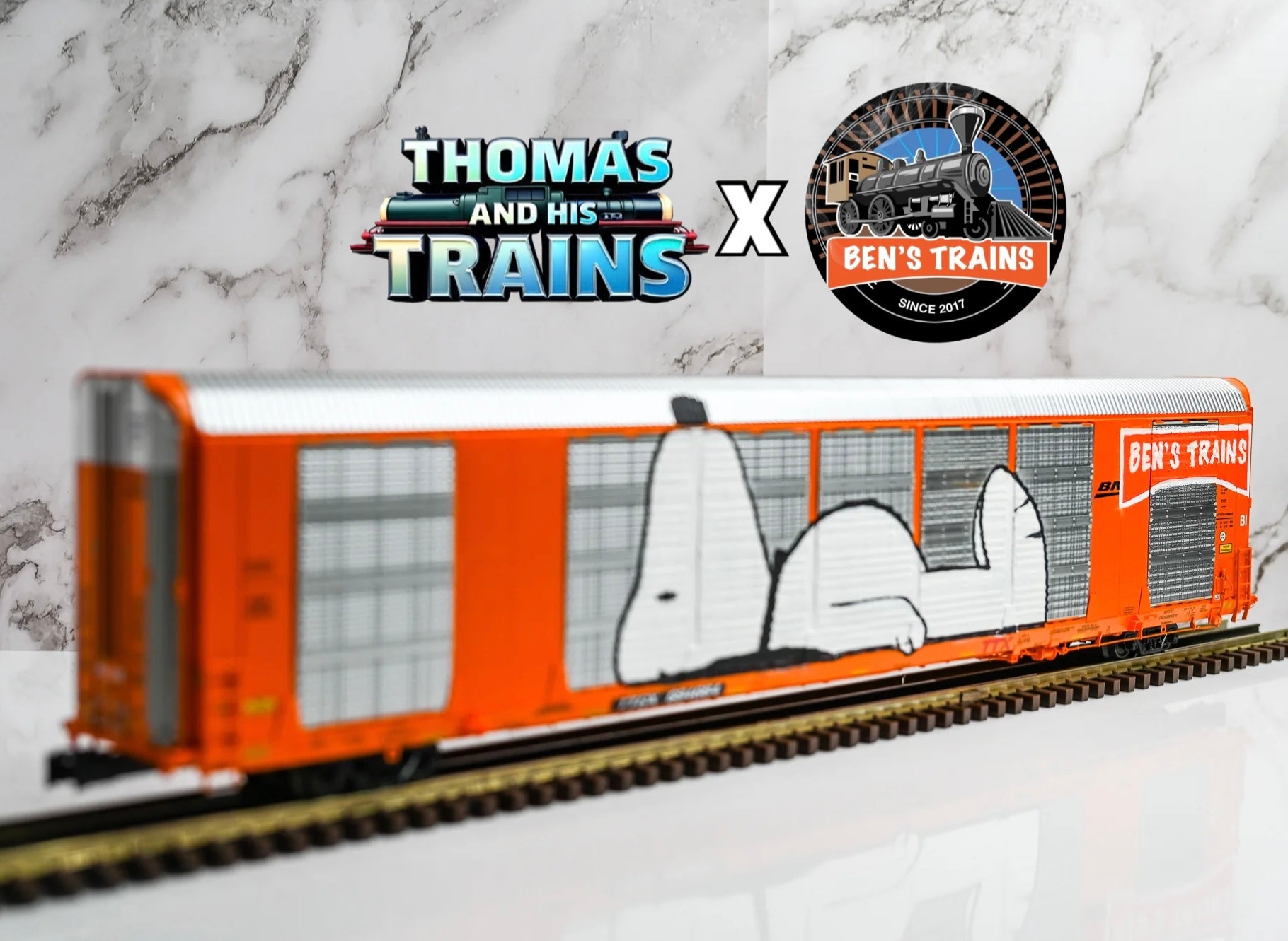 *EXCLUSIVE* BENS TRAINS X THOMAS AND HIS TRAINS Custom Graffiti Atlas BNSF Gunderson Multi‑Max Auto Rack | Premier | O Scale