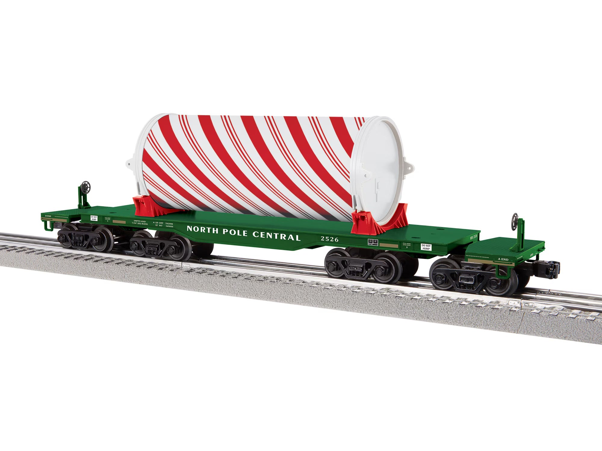 Christmas Heavy Duty Flatcar with Load #2526 | O Scale