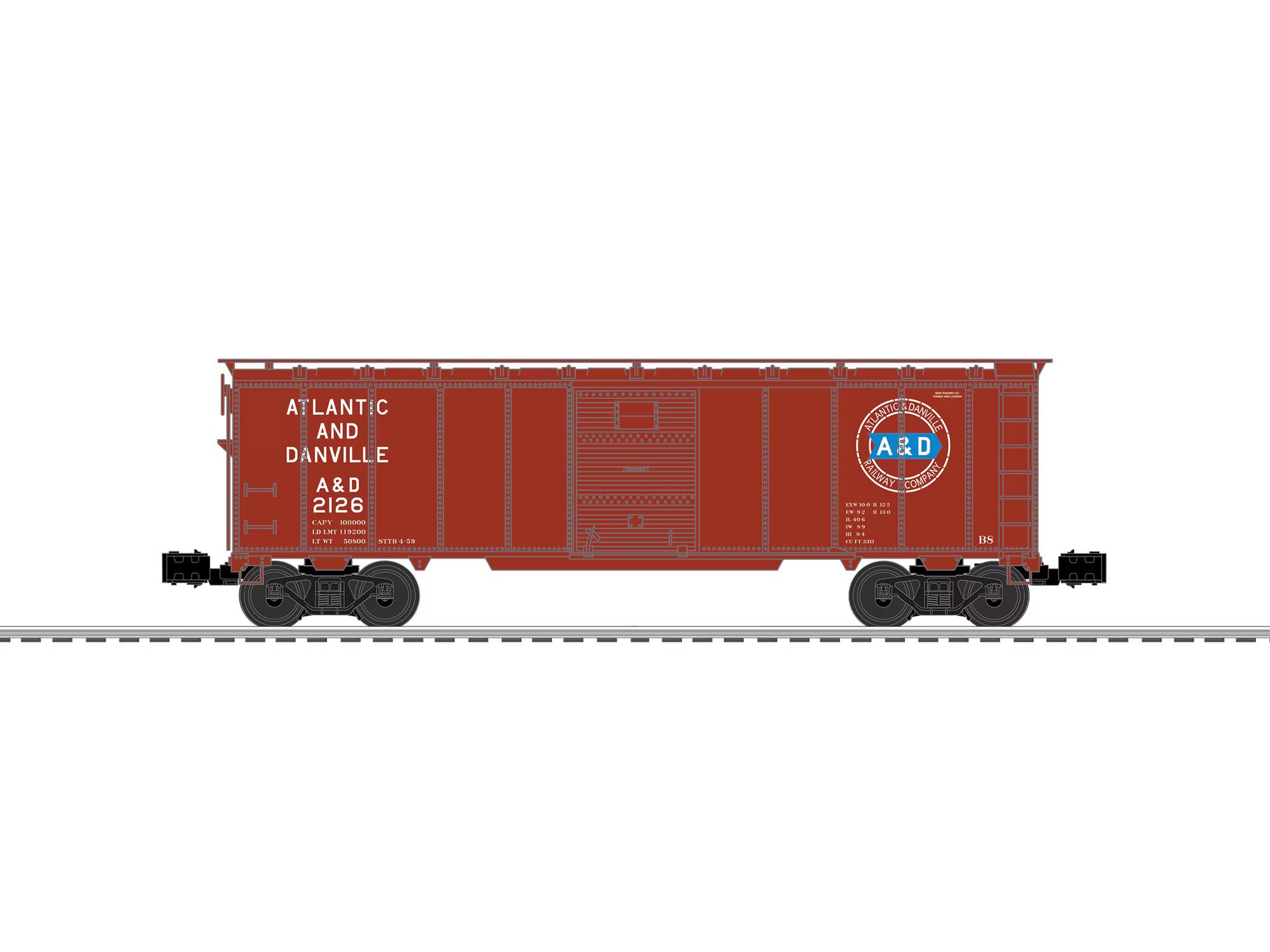 Atlantic & Danville Steel Side Boxcar #2126 (not shown) | O Scale