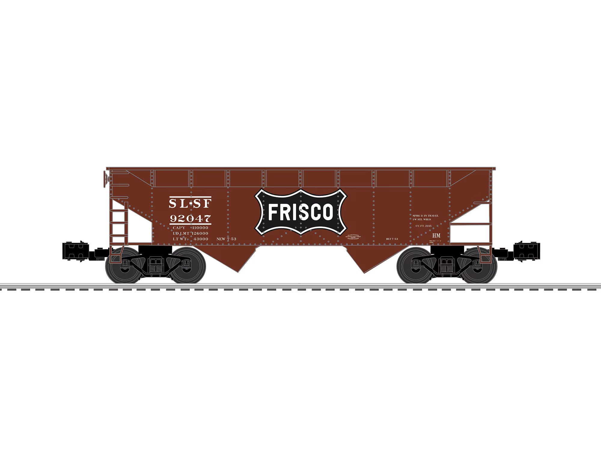 Frisco 2 Bay AAR Hopper #92047 | O Scale