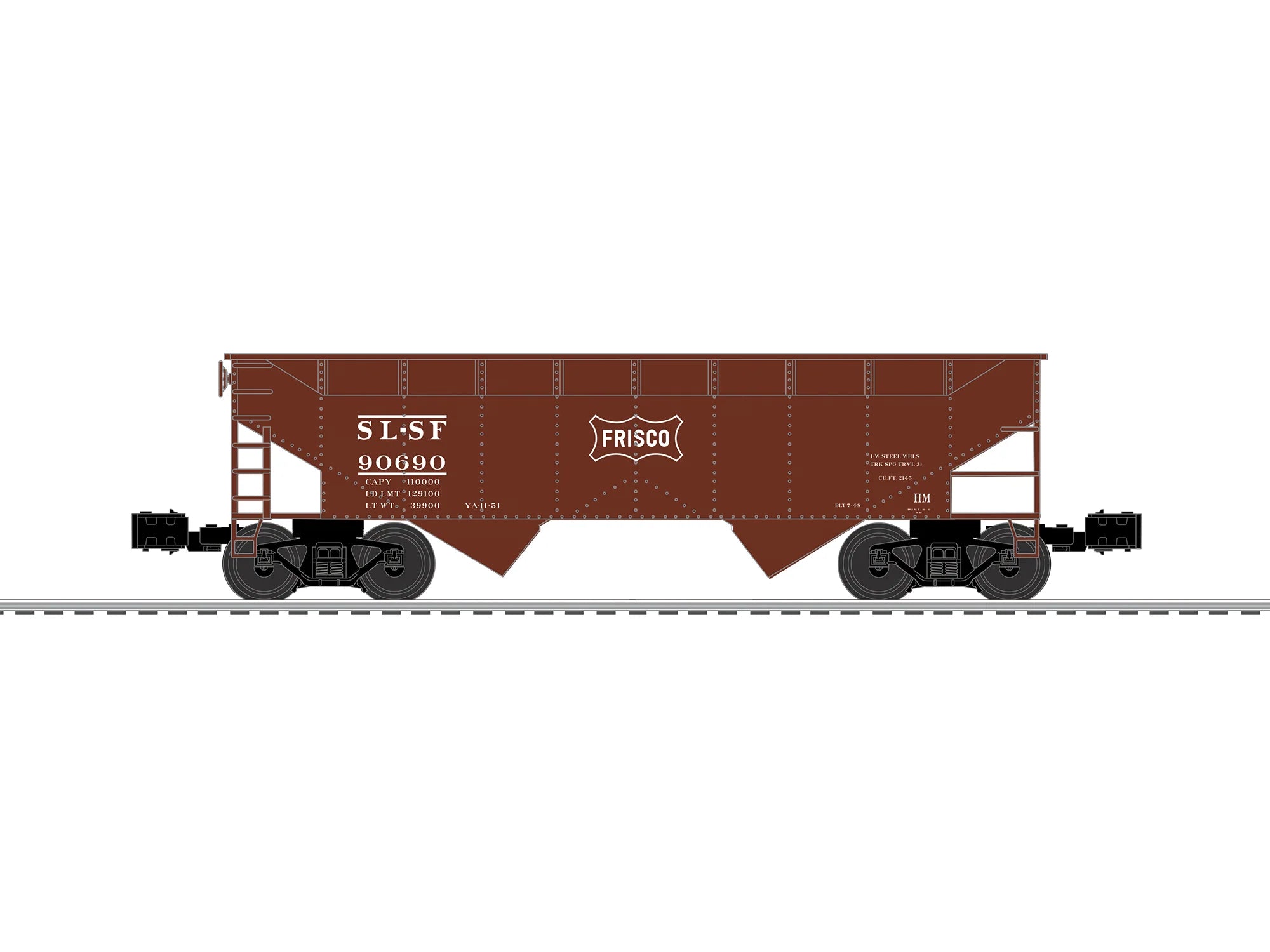 Frisco 2 Bay AAR Hopper #90690 | O Scale