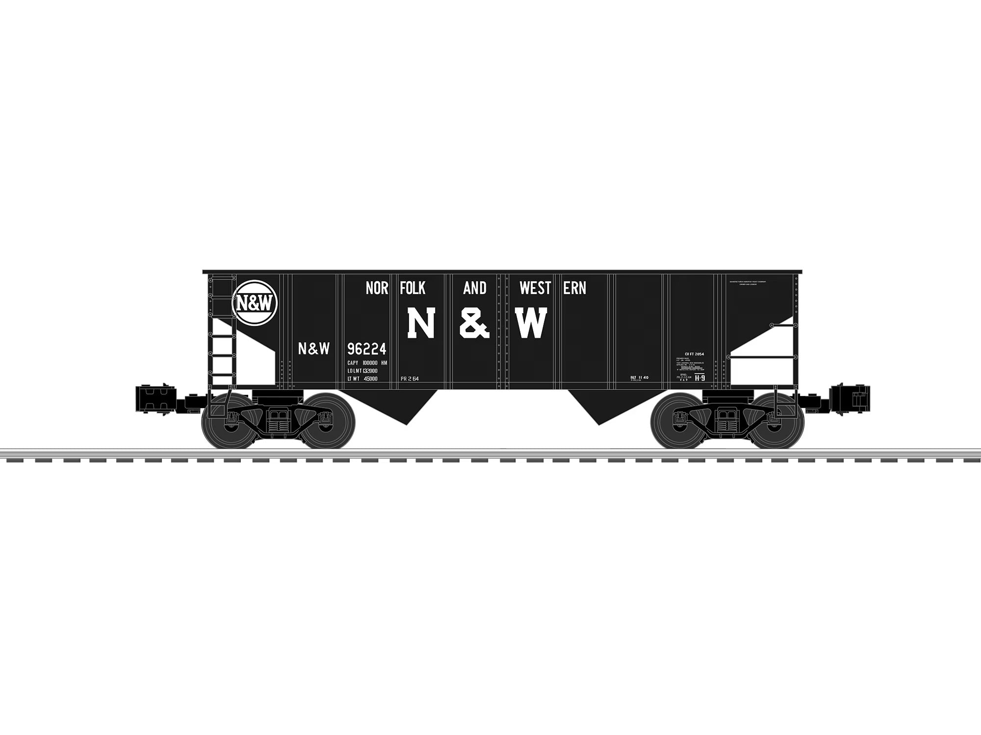 Norfolk & Western 2 Bay Hopper #96224 | O Scale