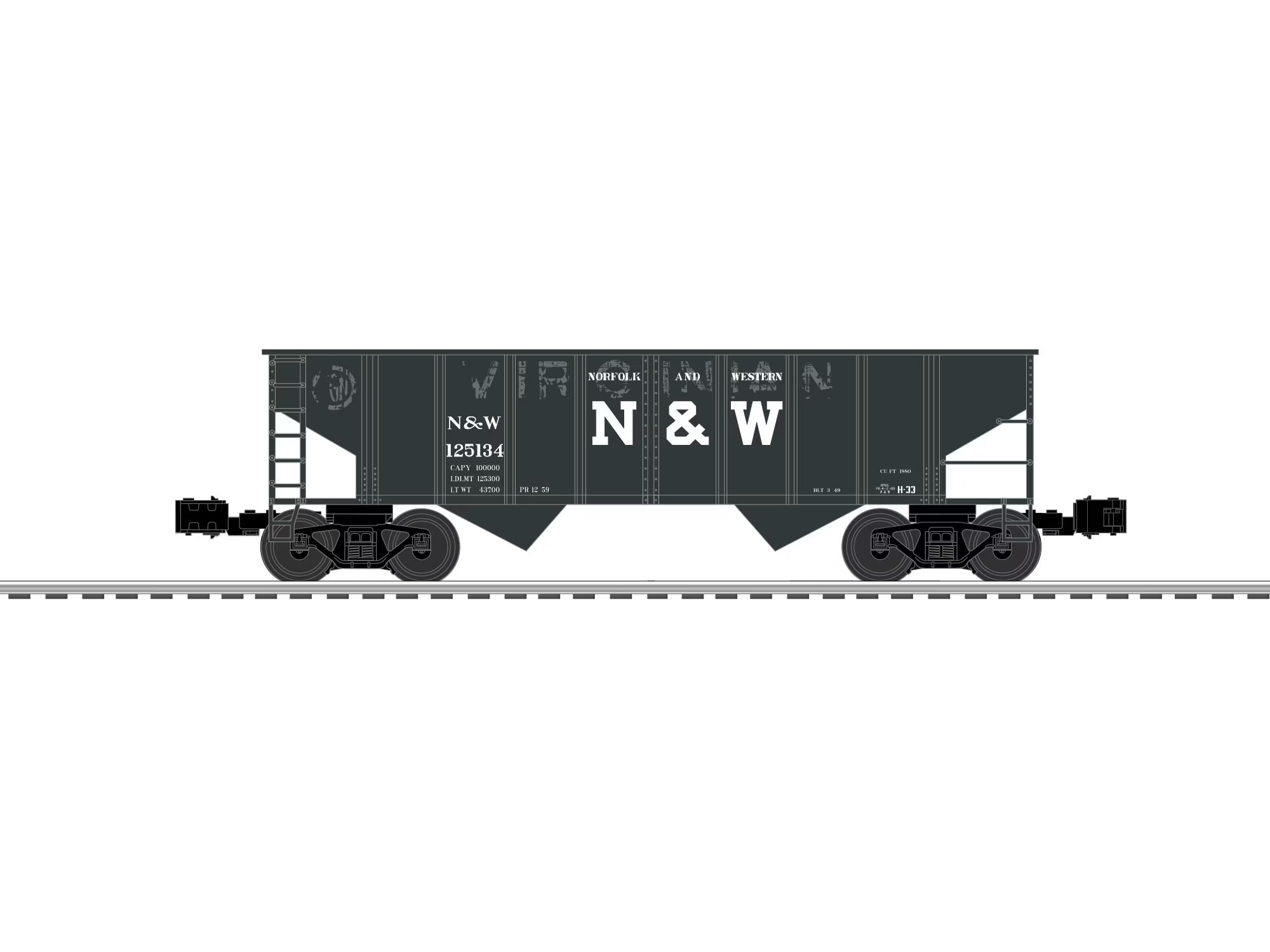 N&W/Virginian 2 Bay Hopper #125134 | O Scale