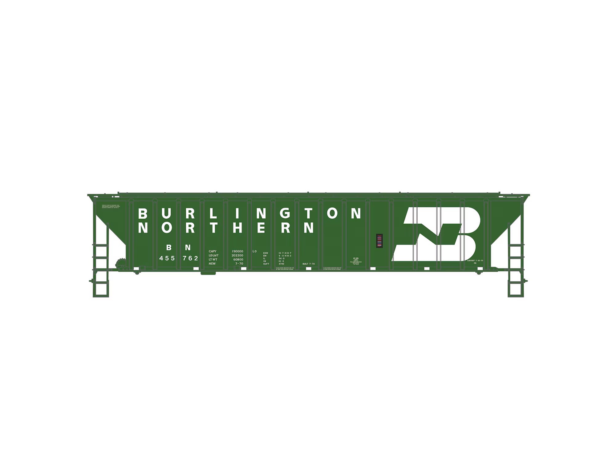Burlington Northern 4740 PS-2CD #455762 (not shown) | O Scale