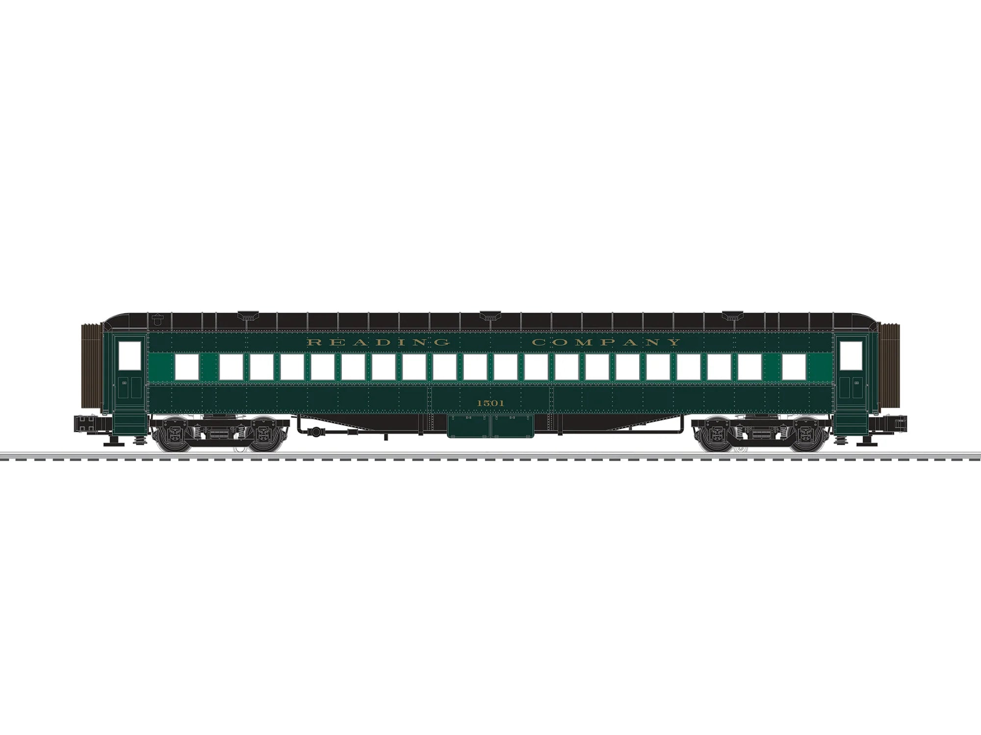 Reading 72' Passenger 2 Pack B (two-tone green) | O Scale