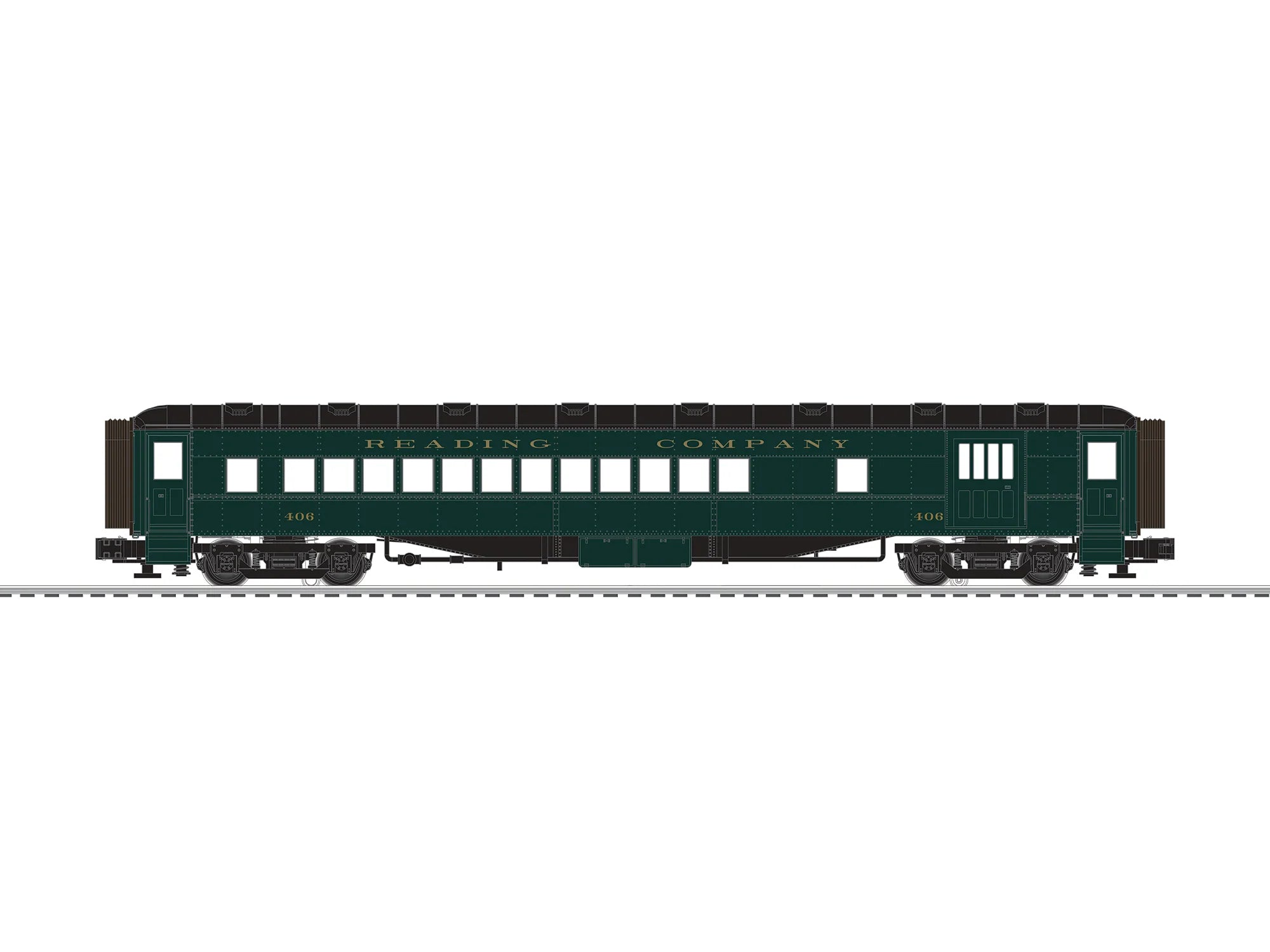 Reading 72' Passenger 2 Pack A (solid green) | O Scale