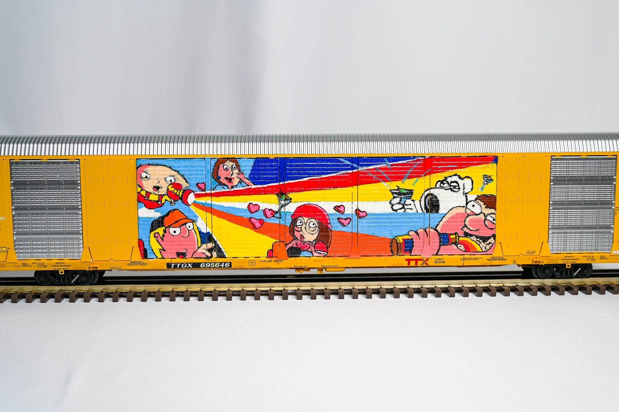Custom Graffiti Atlas Gunderson MultiβMax Auto Rack | FAMILY GUY | O Scale