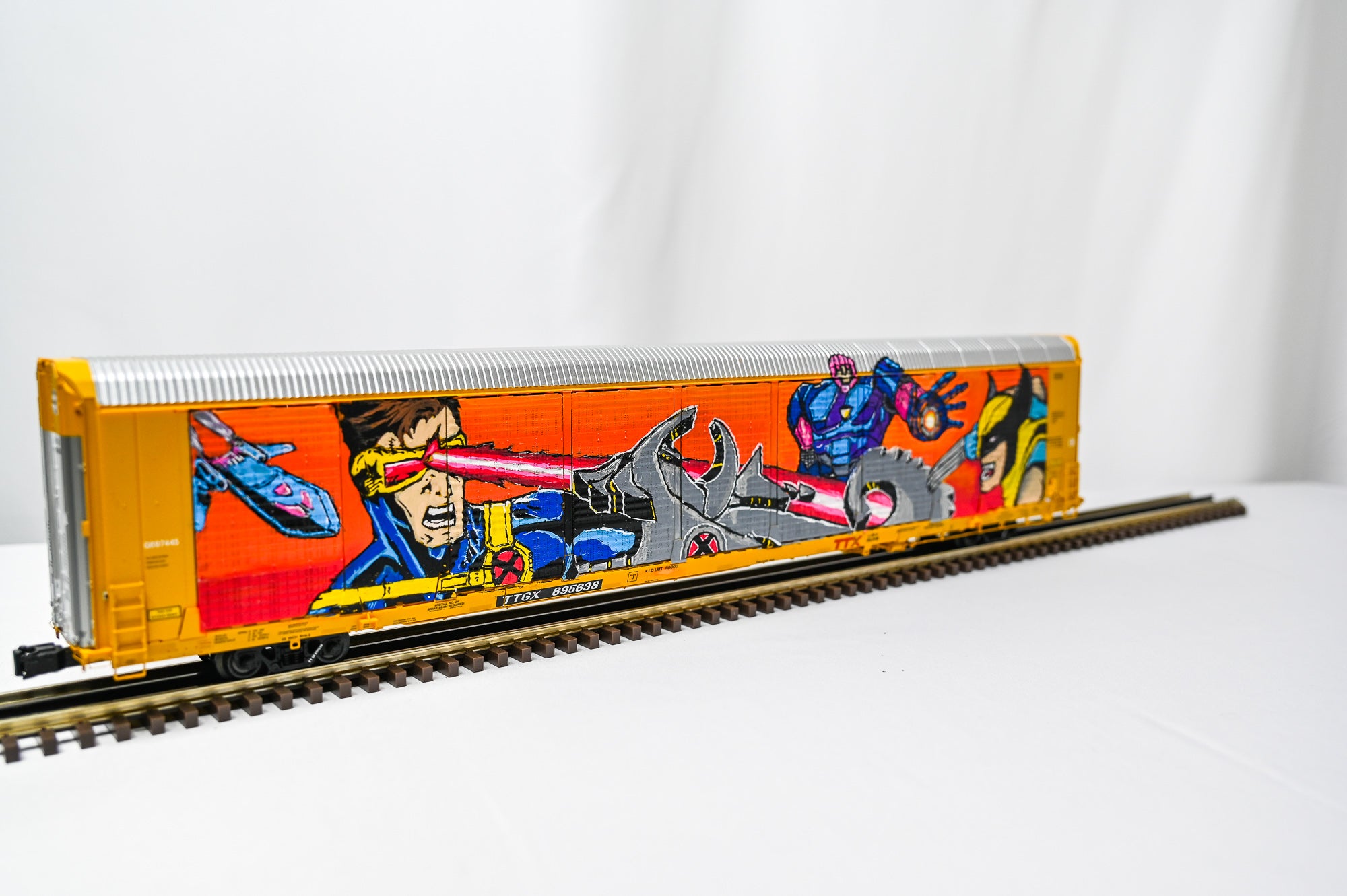 Custom Graffiti Atlas Gunderson Multi‑Max Auto Rack | X-MEN | O Scale
