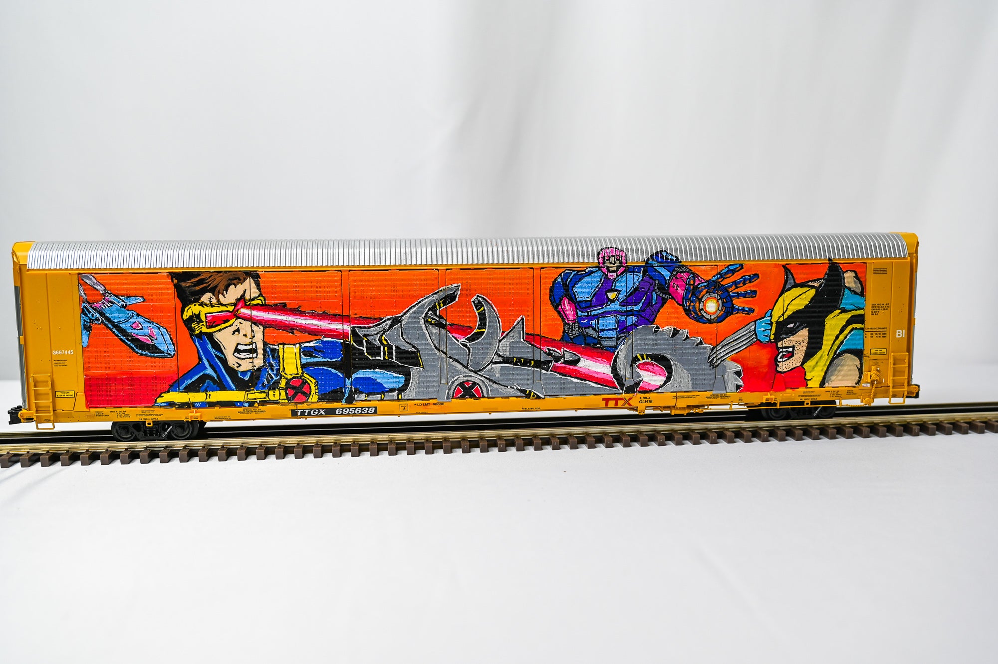 Custom Graffiti Atlas Gunderson MultiβMax Auto Rack | X-MEN | O Scale