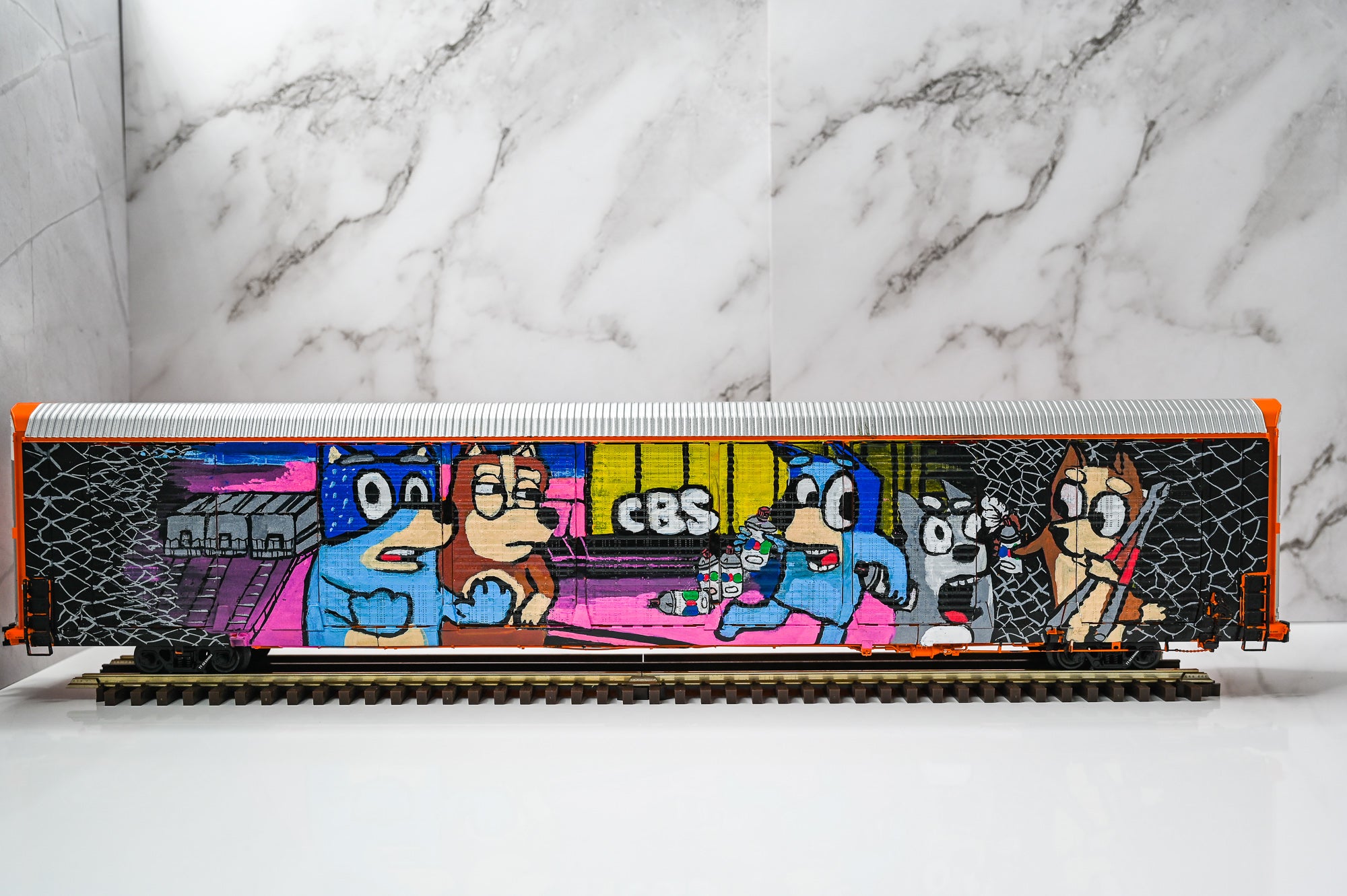 Custom Graffiti Atlas Gunderson Multi‑Max Auto Rack |BLUEY| O Scale