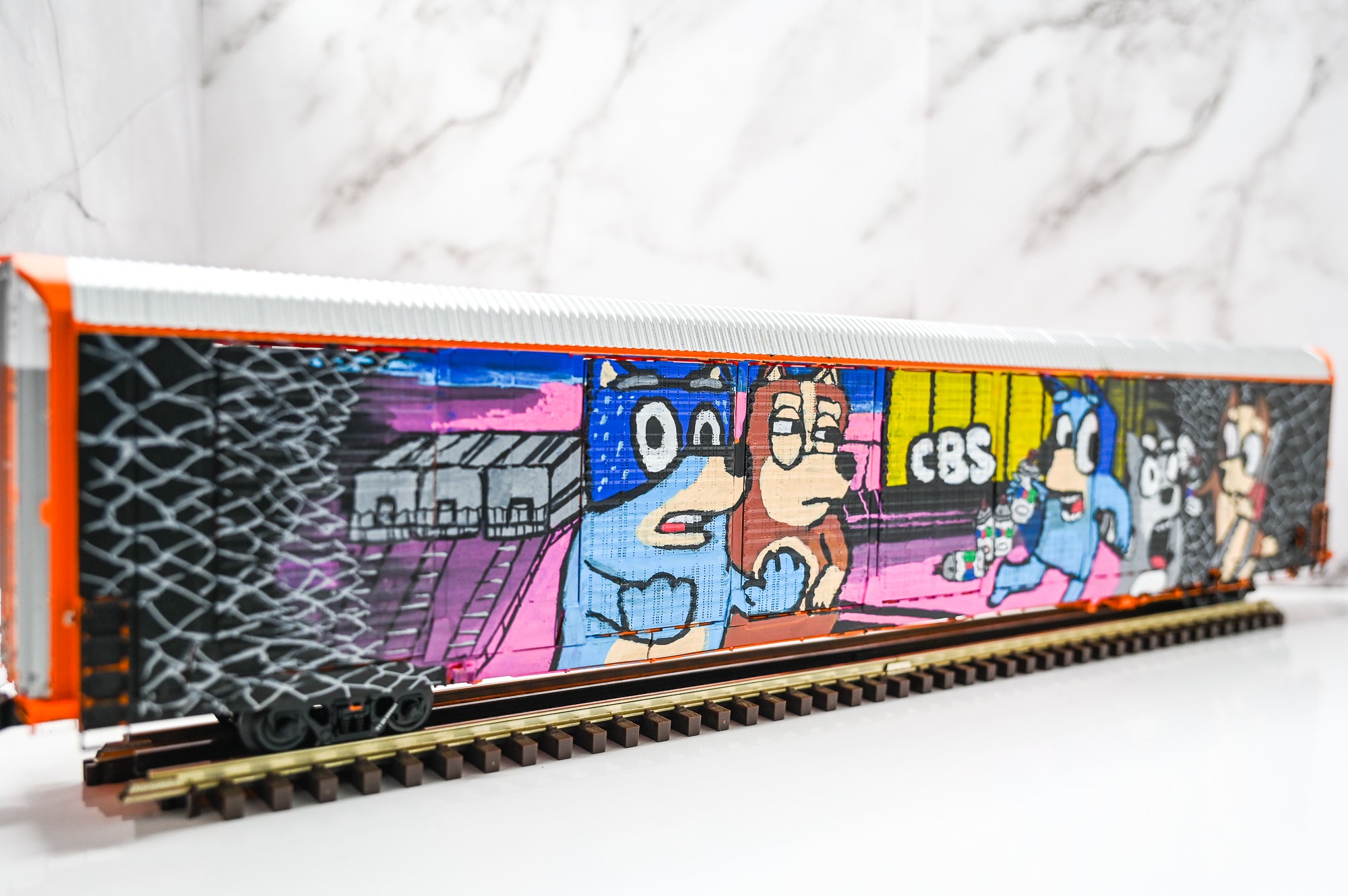 Custom Graffiti Atlas Gunderson Multi‑Max Auto Rack |BLUEY| O Scale