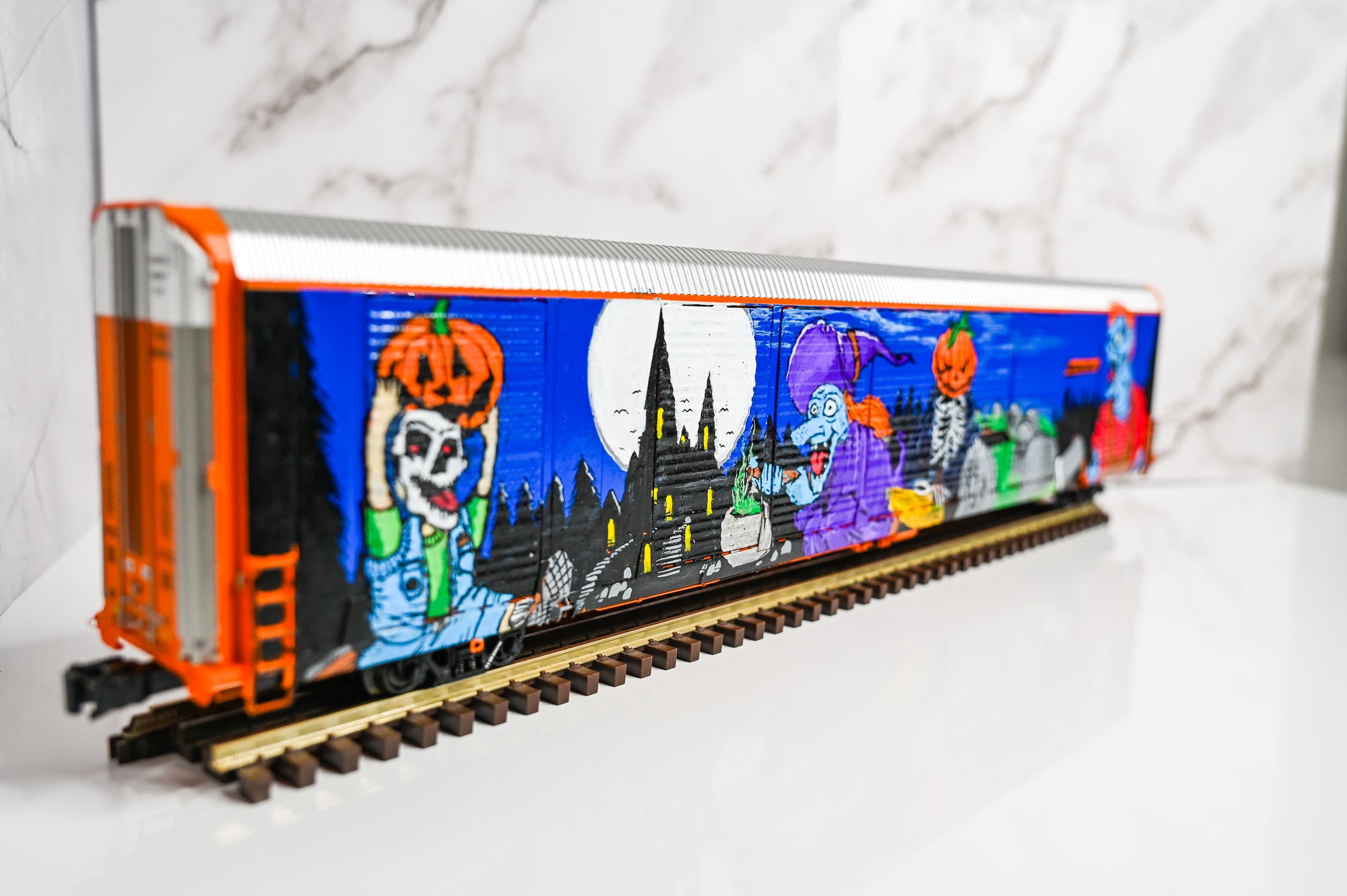 Custom Graffiti Atlas Gunderson Multi‑Max Auto Rack | HALLOWEEN | O Scale