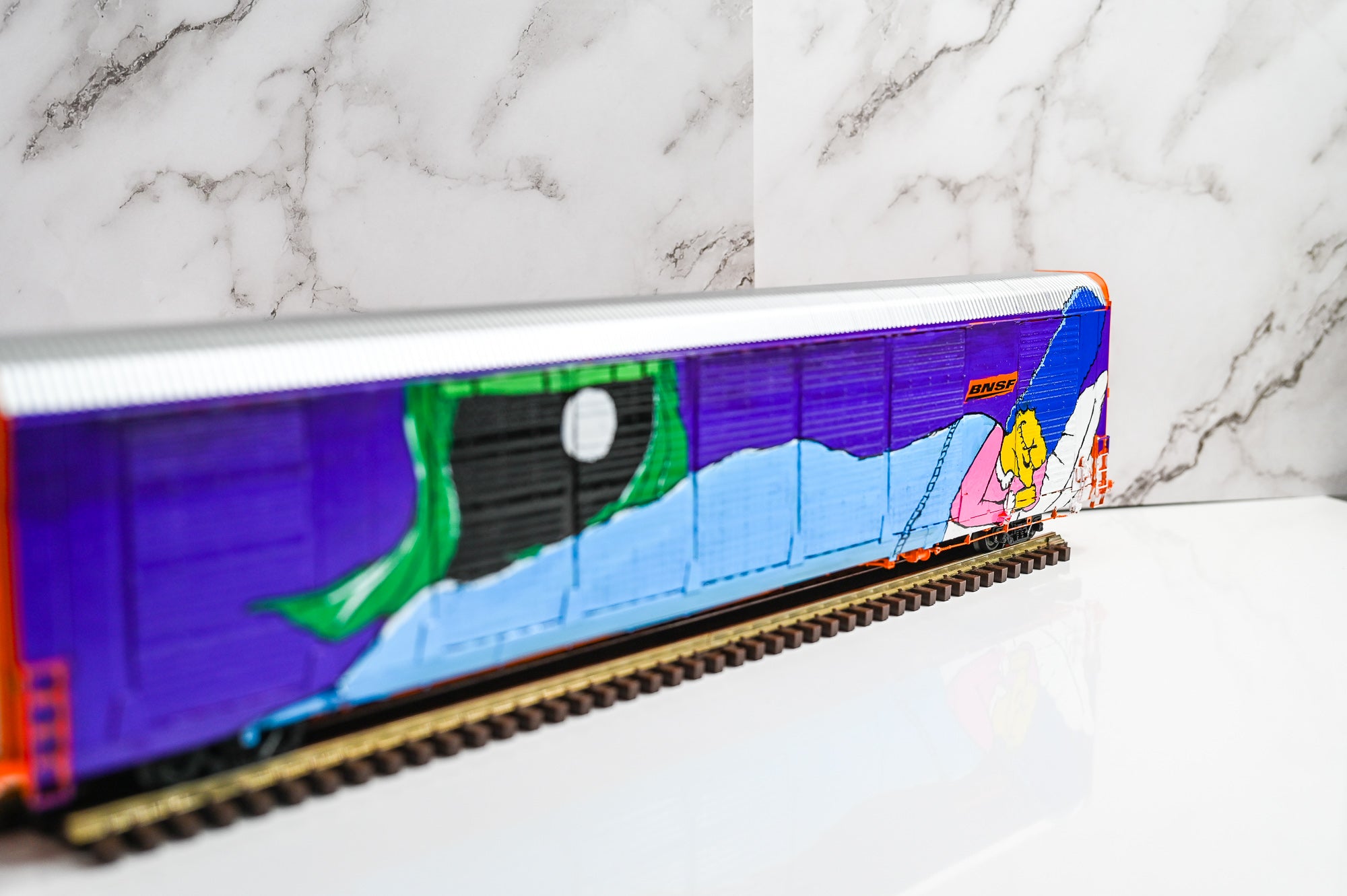 Custom Graffiti Atlas Gunderson Multi‑Max Auto Rack | MARG SLEEPING | O Scale