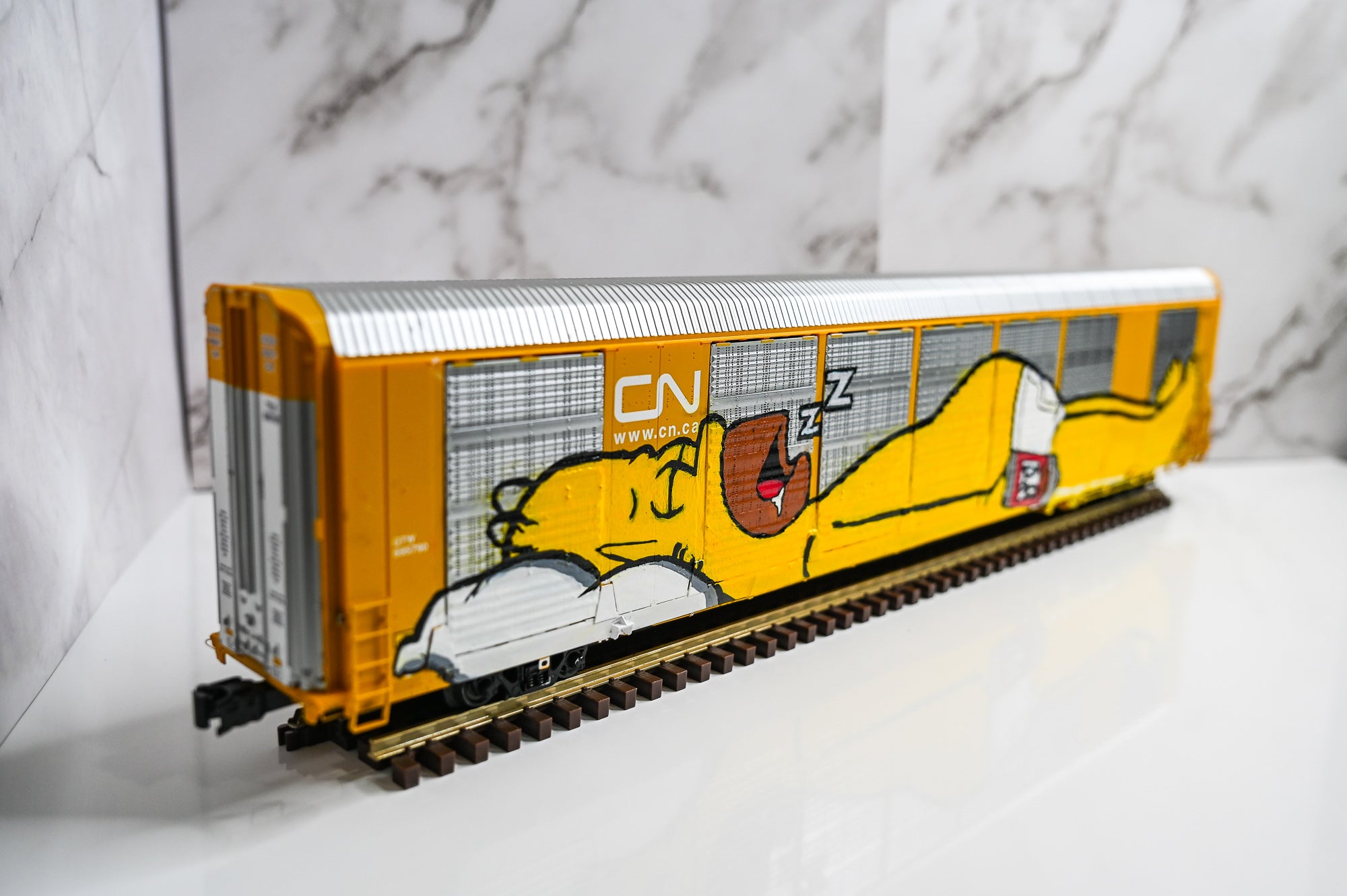 Custom Graffiti Atlas Gunderson Multi‑Max Auto Rack | HOMER W/DUFF | O Scale