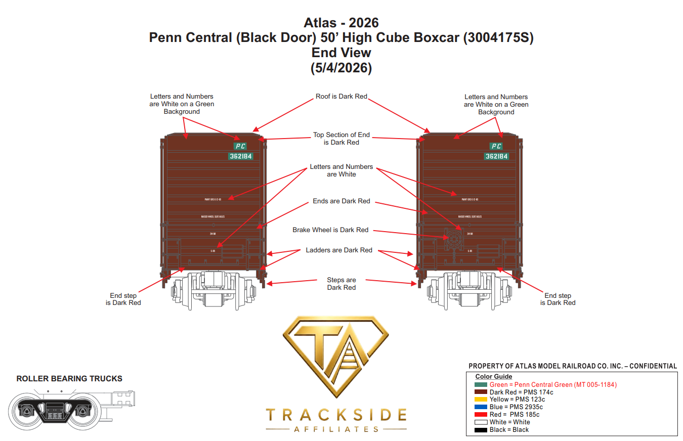 Atlas Penn Central “Patch” Gunderson High Cube Boxcar | Black Door | Premier | O Scale