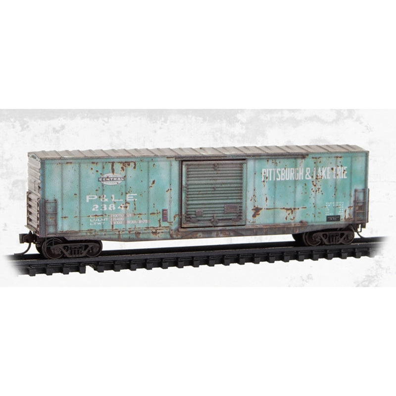 N Micro-Trains 50' Single Door Box Car Weathered Pittsburgh & Lake Erie #23841 | N Scale