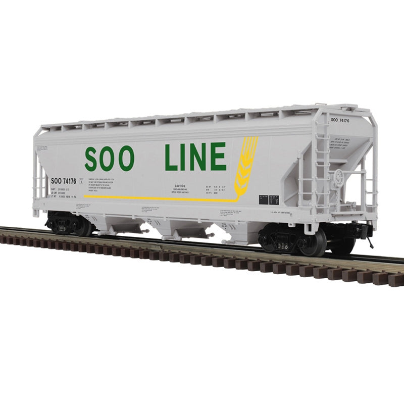 Atlas O Premier 3 BAY CENTERFLOW COVERED HOPPER | SOO | O Scale 74230