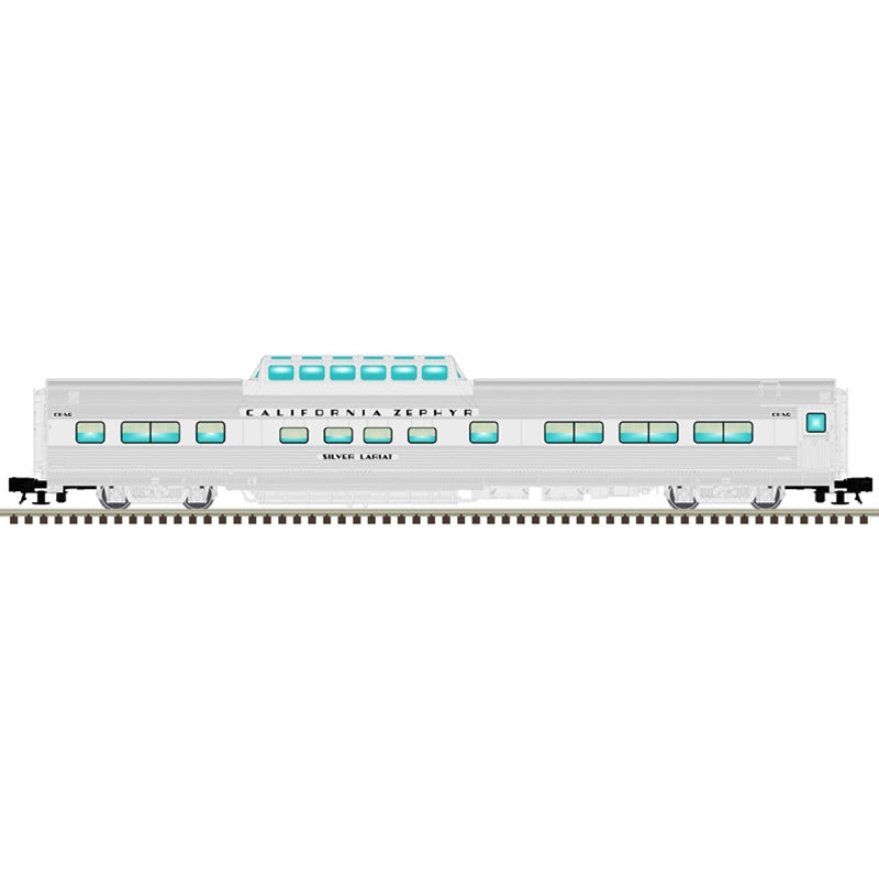 Atlas CB&Q Silver Lariat #4718 Dome Chair Car | O Scale 3 Rail