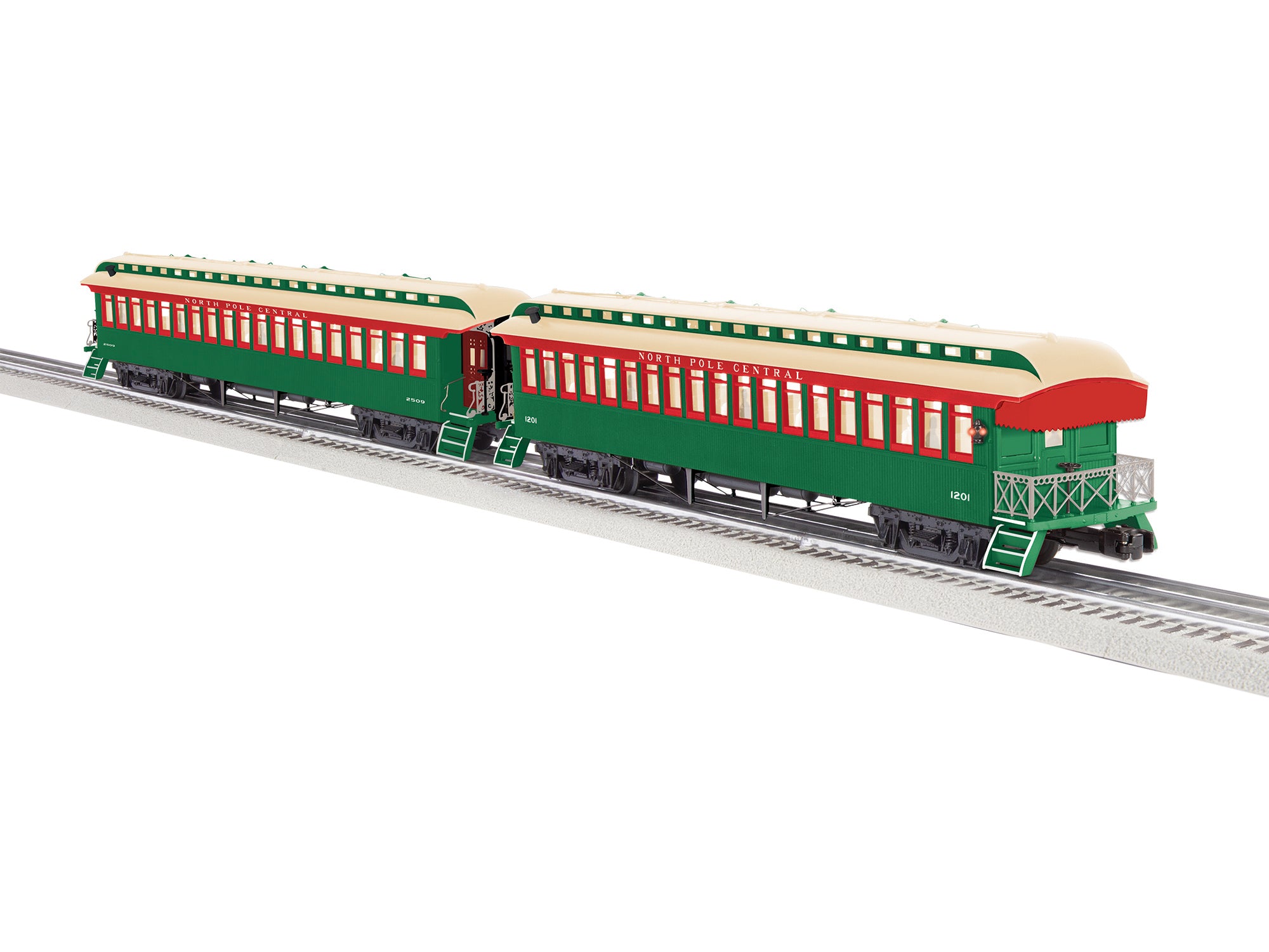 Lionel North Pole Central Wood Passenger Two-Pack C | O Scale