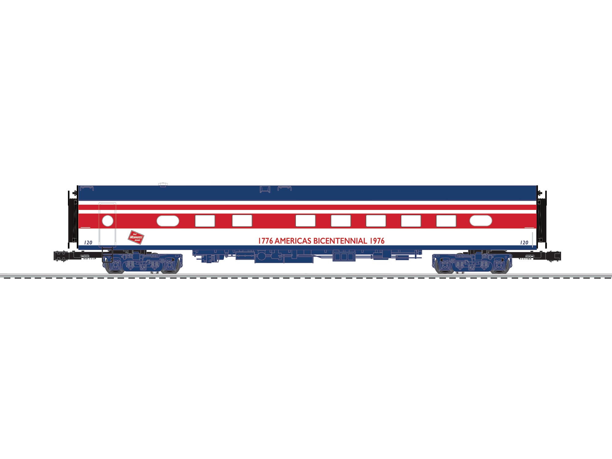 Lionel Milwaukee Road Bicentennial Aluminum SS Diner | O Scale