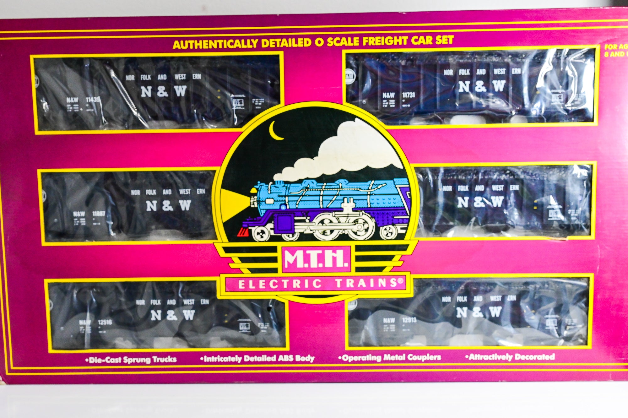 MTH Norfolk & Western 4-Bay Hopper w/ Coal Load 6-Car Set | Premier | O Scale