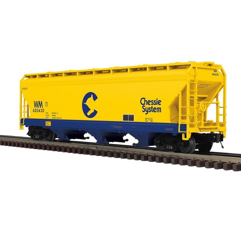 Atlas O Premier 3 BAY CENTERFLOW COVERED HOPPER | Chessie System (WM) | O Scale 602436