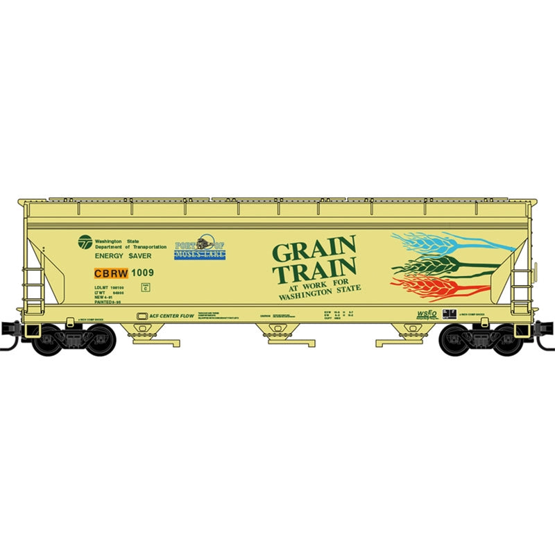 N Micro-Trains 3-Bay Covered Hopper CBRW Grain Train 4-Car Runner Pack | N Scale