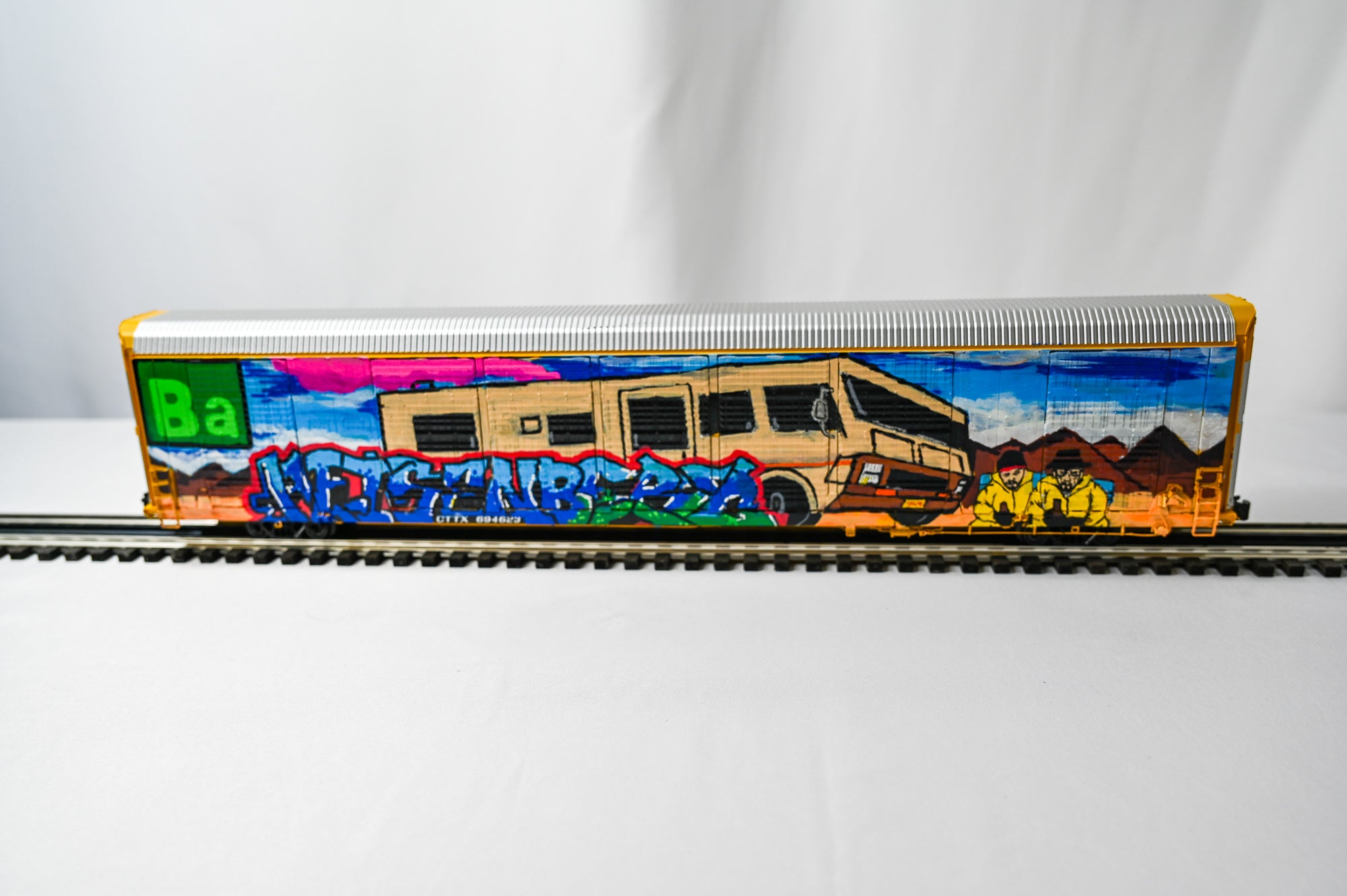Custom Graffiti Atlas Gunderson Multi‑Max Auto Rack | Heisenberg | O Scale
