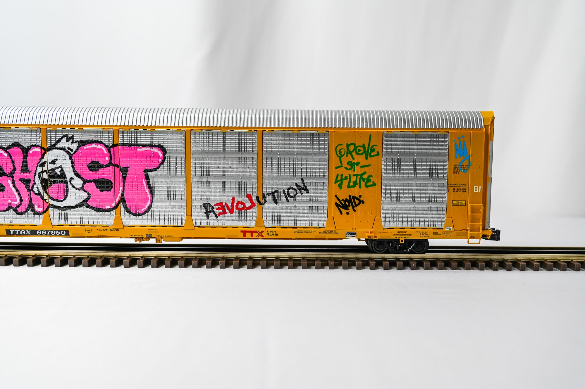 Custom Graffiti Atlas Gunderson Multi‑Max Auto Rack | Dual Side Graffiti| O Scale