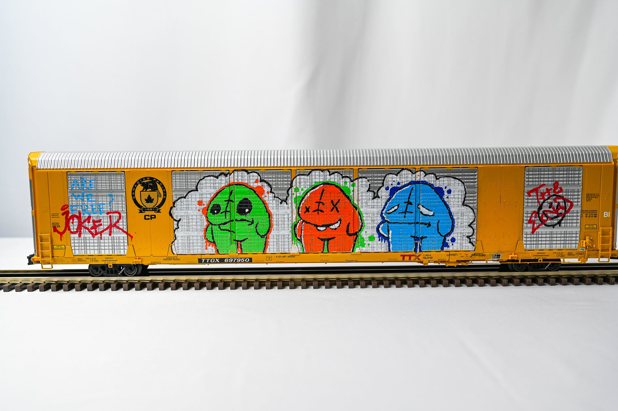 Custom Graffiti Atlas Gunderson Multi‑Max Auto Rack | Dual Side Graffiti| O Scale