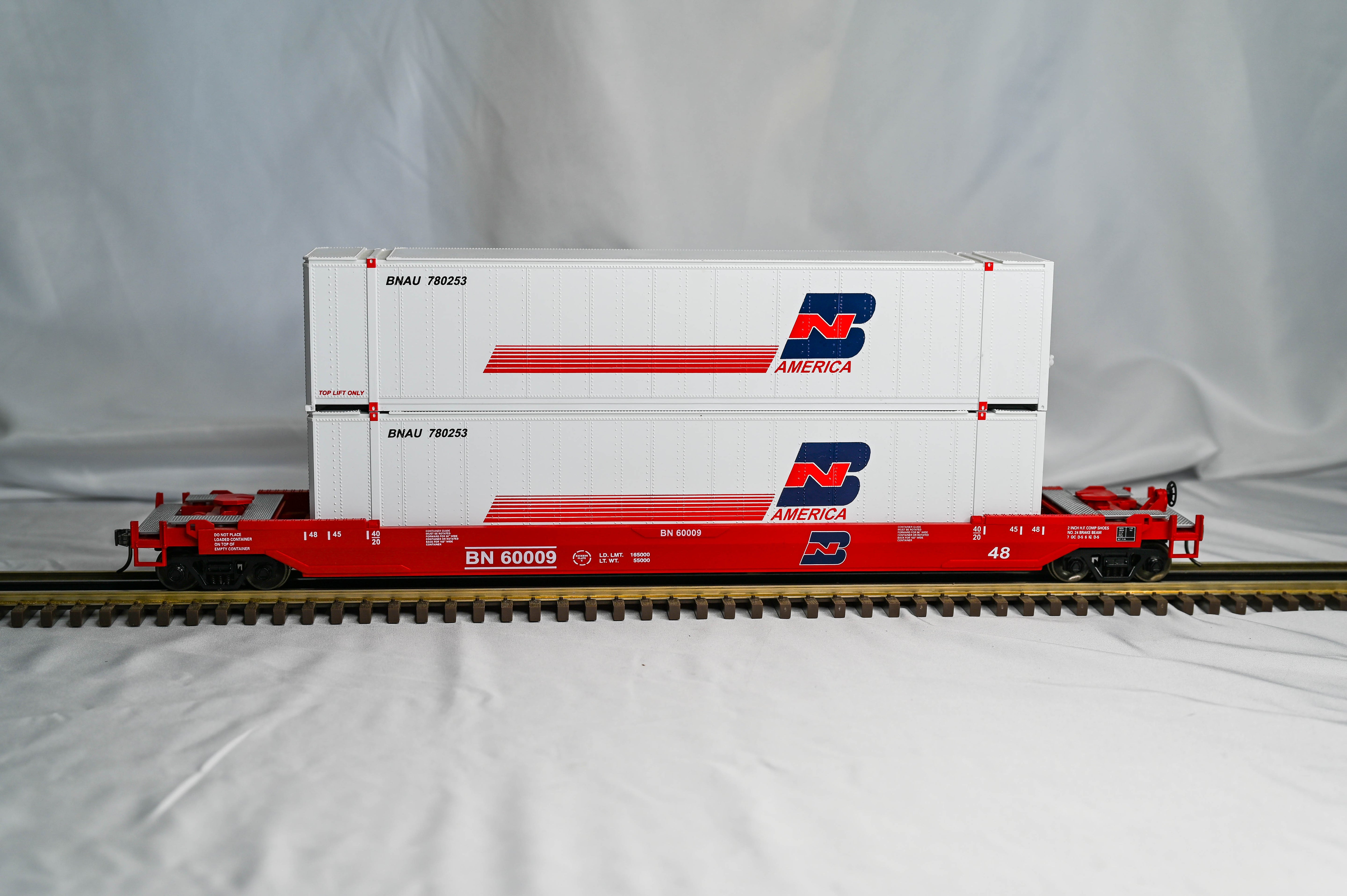 MTH Premier Husky Stack Car Burlington Northern | 2 Rail | O Scale