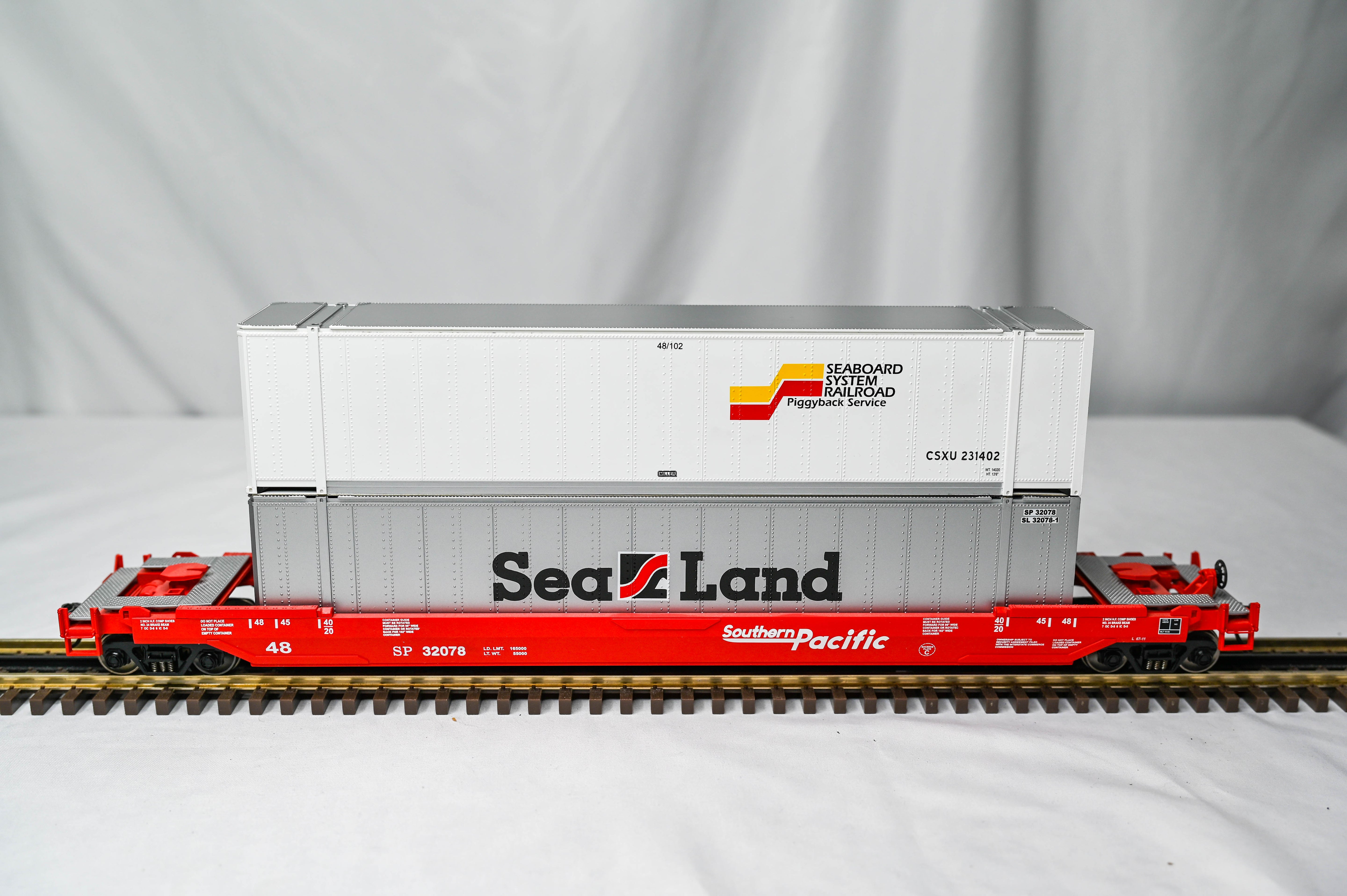 MTH Premier Southern Pacific Husky Stack Car #32078 | O Scale | 2 Rail | 20-95071