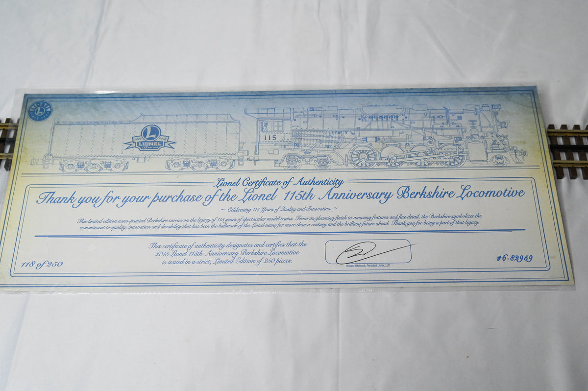 Lionel 115th Anniversary LEGACY Berkshire #115 | O Scale | 6-82959