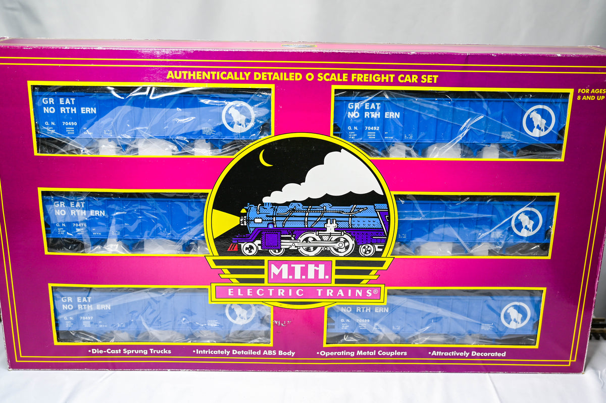 MTH 20-97075 Great Northern 4-Bay Hopper with Coal Load 6-Car Set | O Gauge