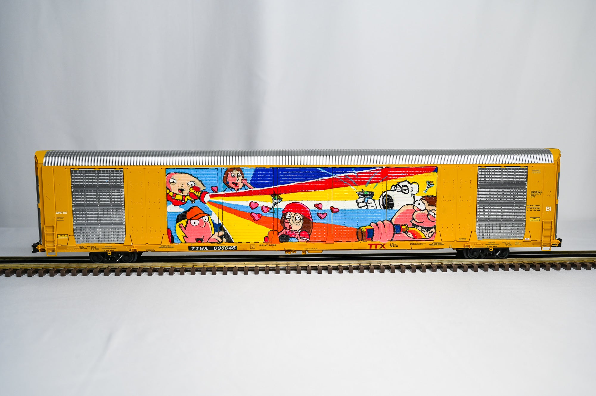 Custom Graffiti Atlas Gunderson Multi‑Max Auto Rack | FAMILY GUY | O Scale