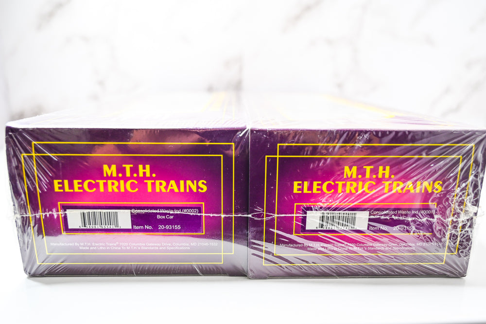 Mth Box MTH Consolidated Waste Industries Box Car Set (2-Pack) | Premier | O S