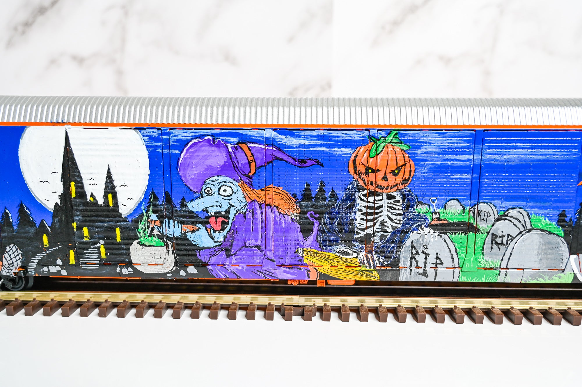 Custom Graffiti Atlas Gunderson Multi‑Max Auto Rack | HALLOWEEN | O Scale
